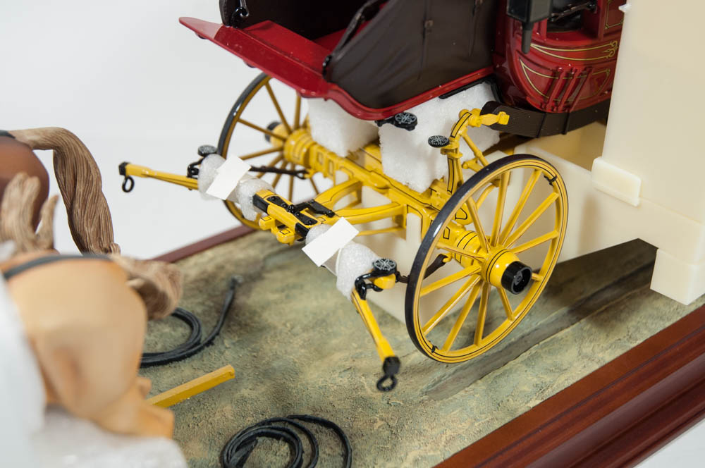 Wells Fargo Die Cast Stagecoach Model with Four Horse Team by The Franklin Mint