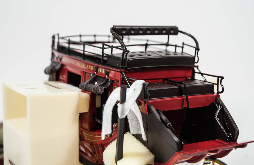 Wells Fargo Die Cast Stagecoach Model with Four Horse Team by The Franklin Mint