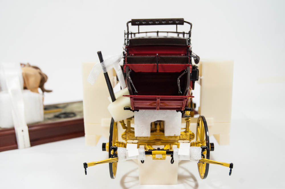 Wells Fargo Die Cast Stagecoach Model with Four Horse Team by The Franklin Mint