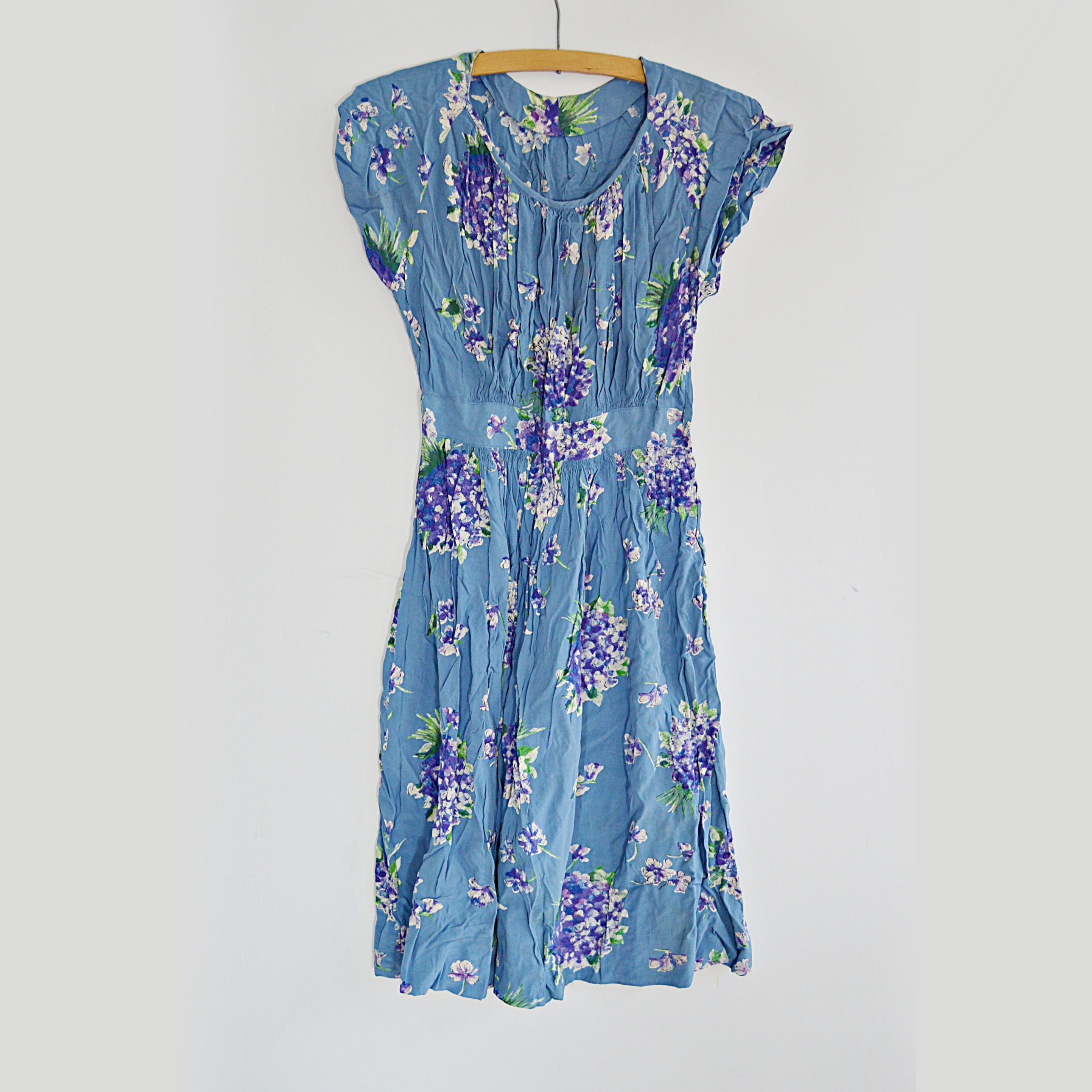 1930s Flowered Rayon Dress