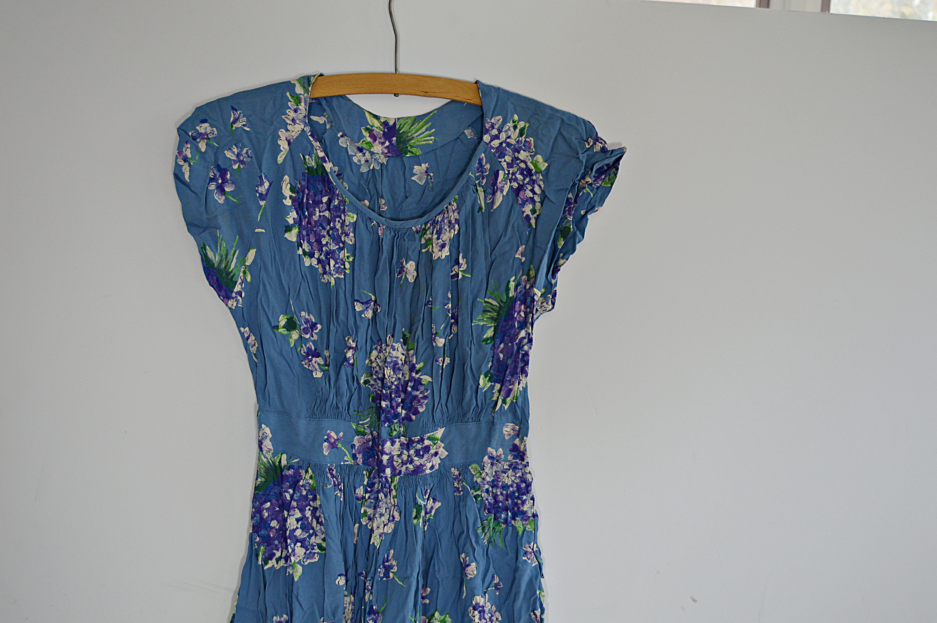 1930s Flowered Rayon Dress