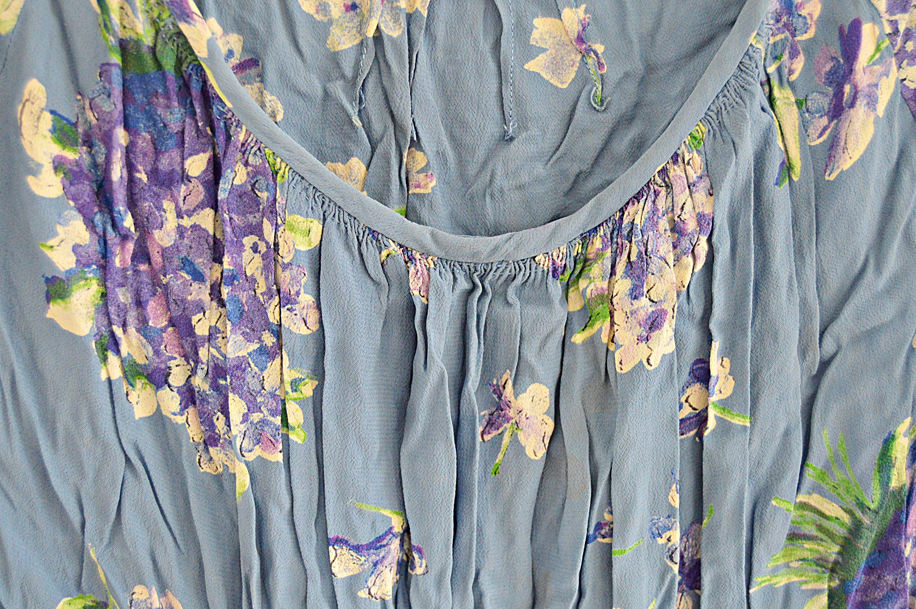 1930s Flowered Rayon Dress