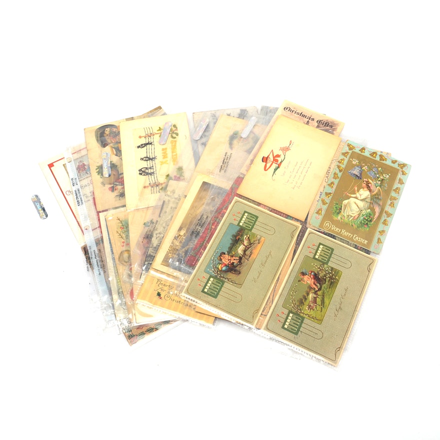 Thirty-One Antique Holiday Postcards