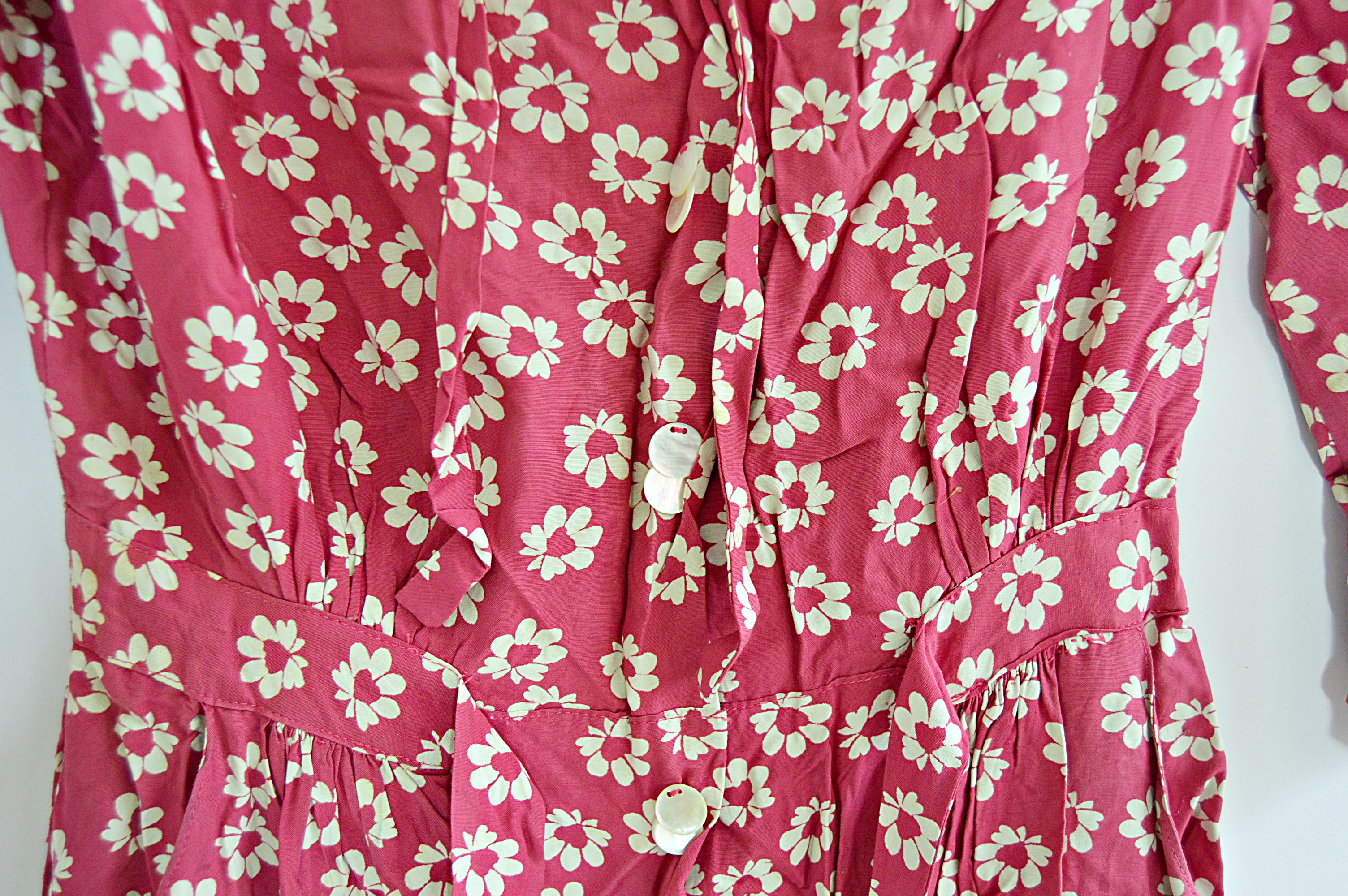 1930s Flowered Rayon Dress