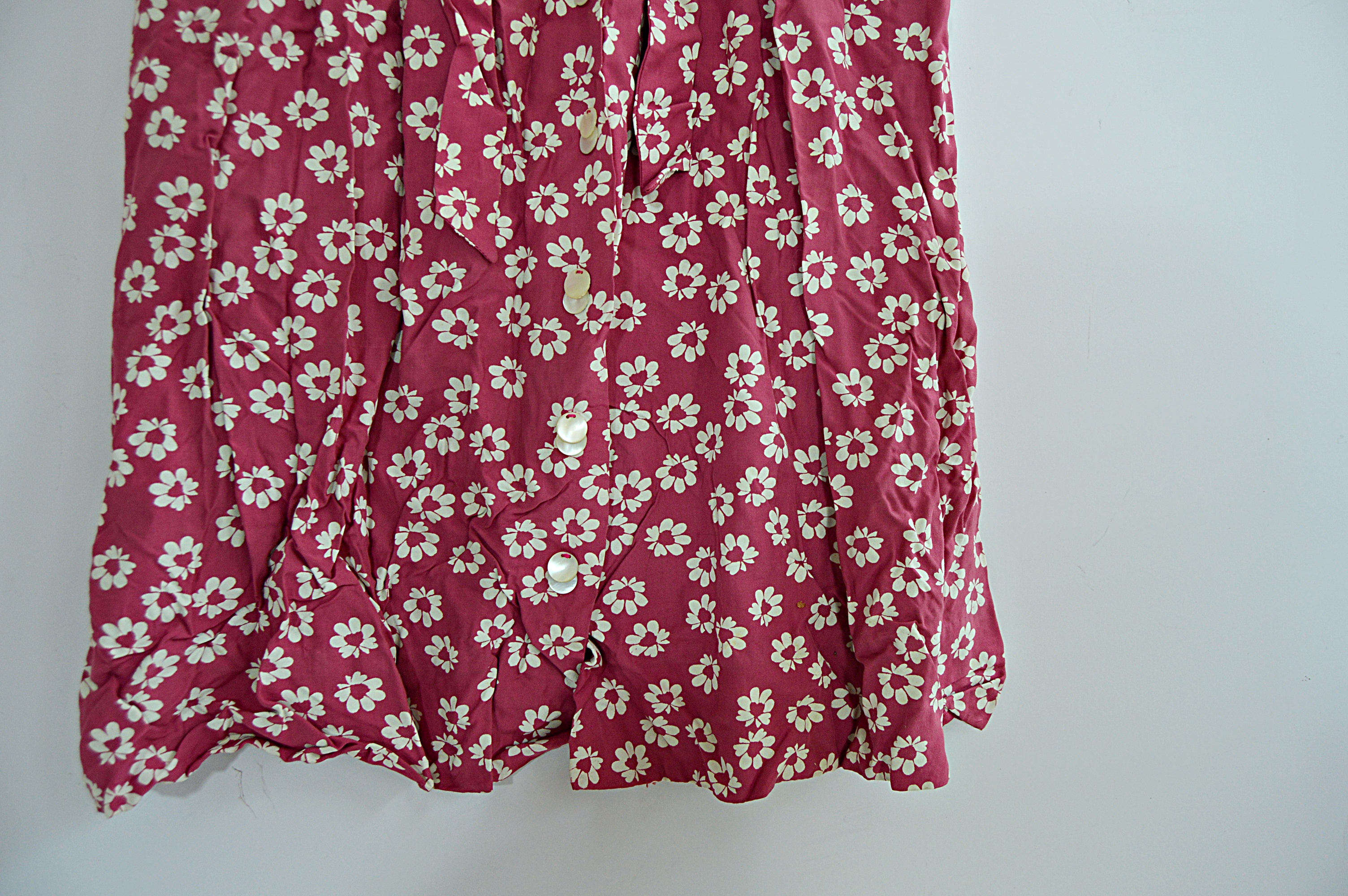 1930s Flowered Rayon Dress