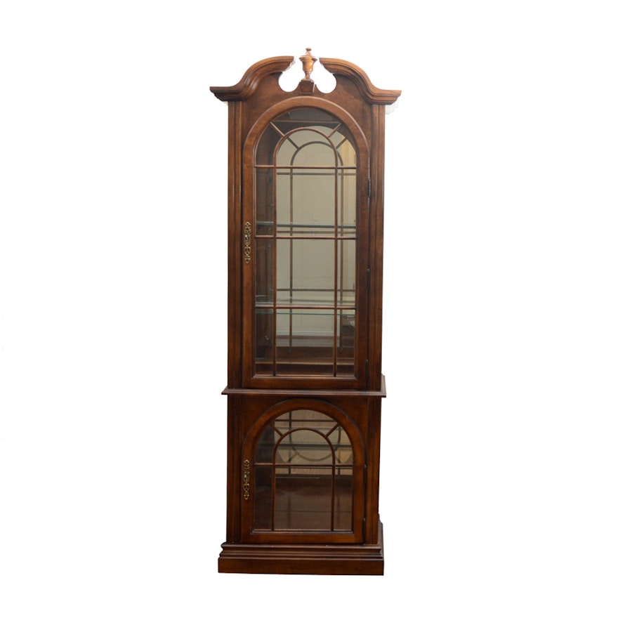 Federal Style Illuminated Curio Cabinet