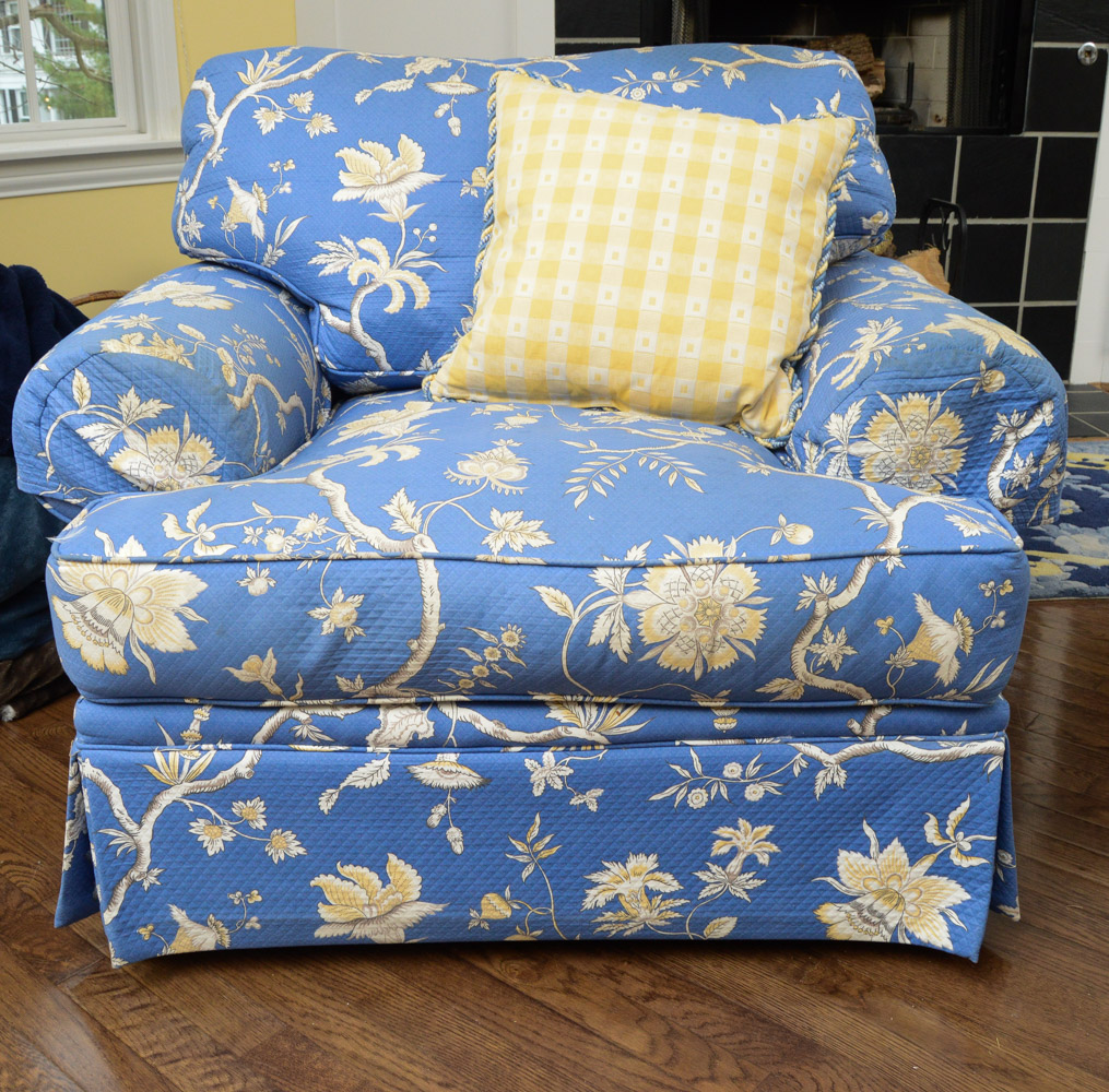 Clyde Pearson Blue Down Club Chair