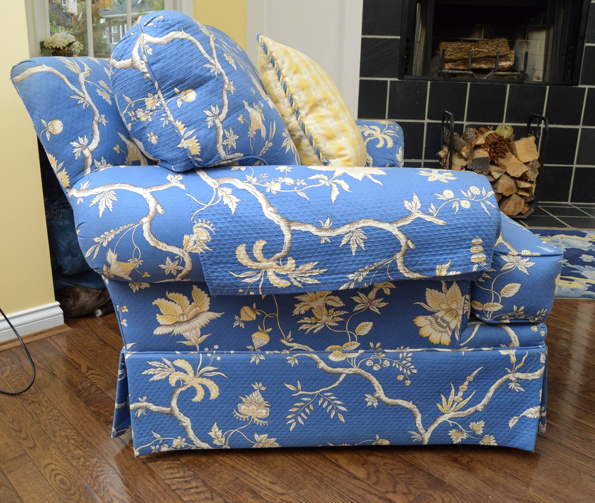 Clyde Pearson Blue Down Club Chair