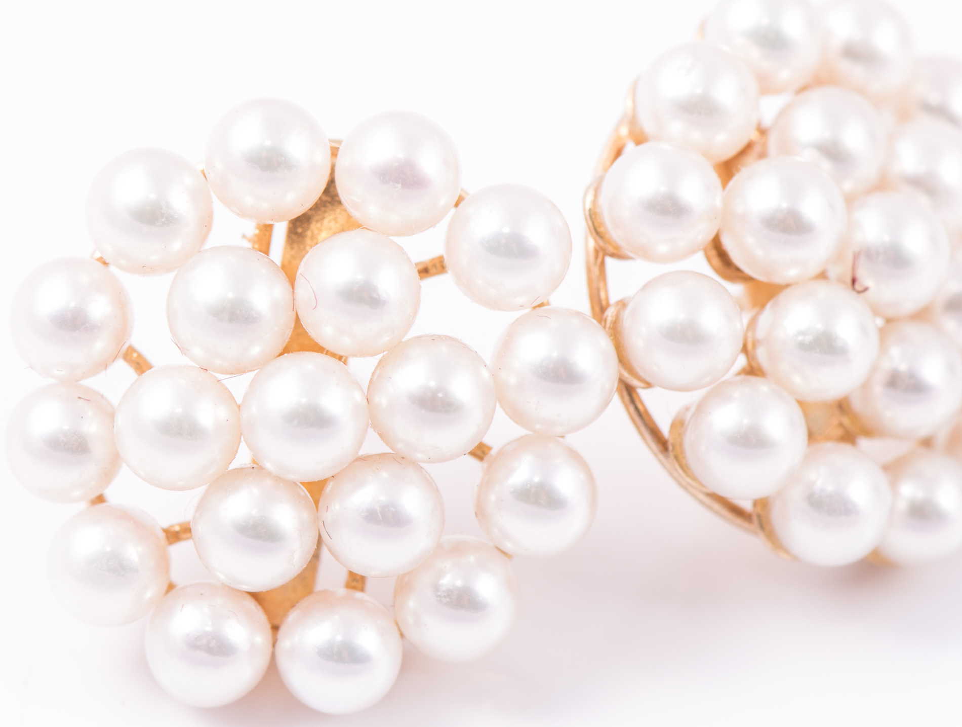 14K Yellow Gold Cultured Pearl Circle Earrings