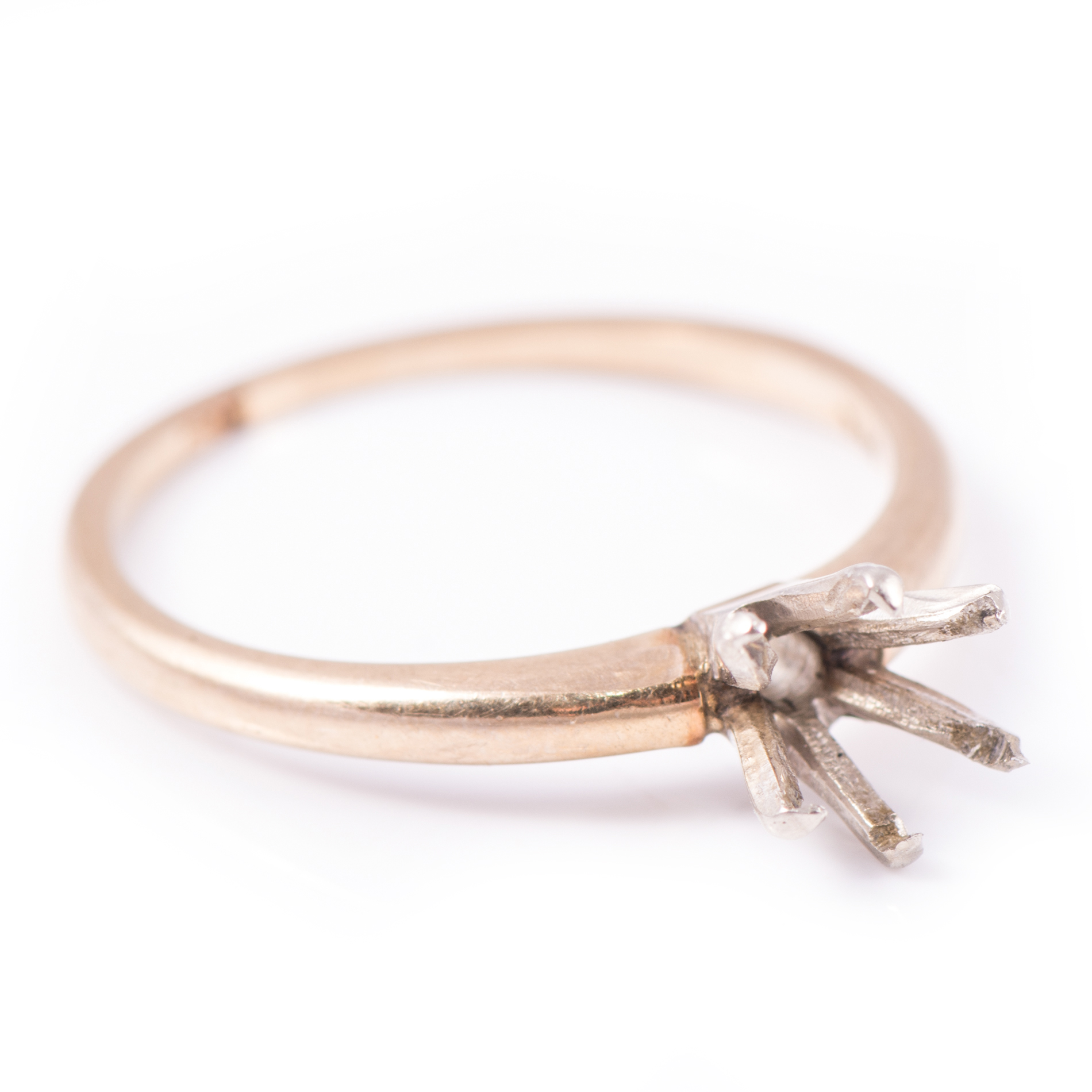 14K Yellow Gold Six Prong Ring Setting