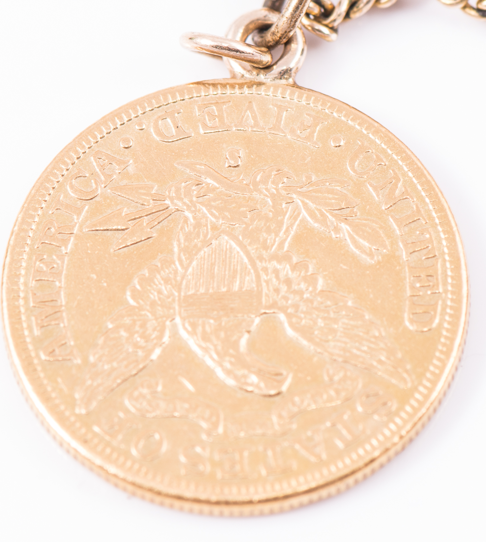 14K Yellow Gold Necklace with 1886-S Liberty Head Coin Pendant