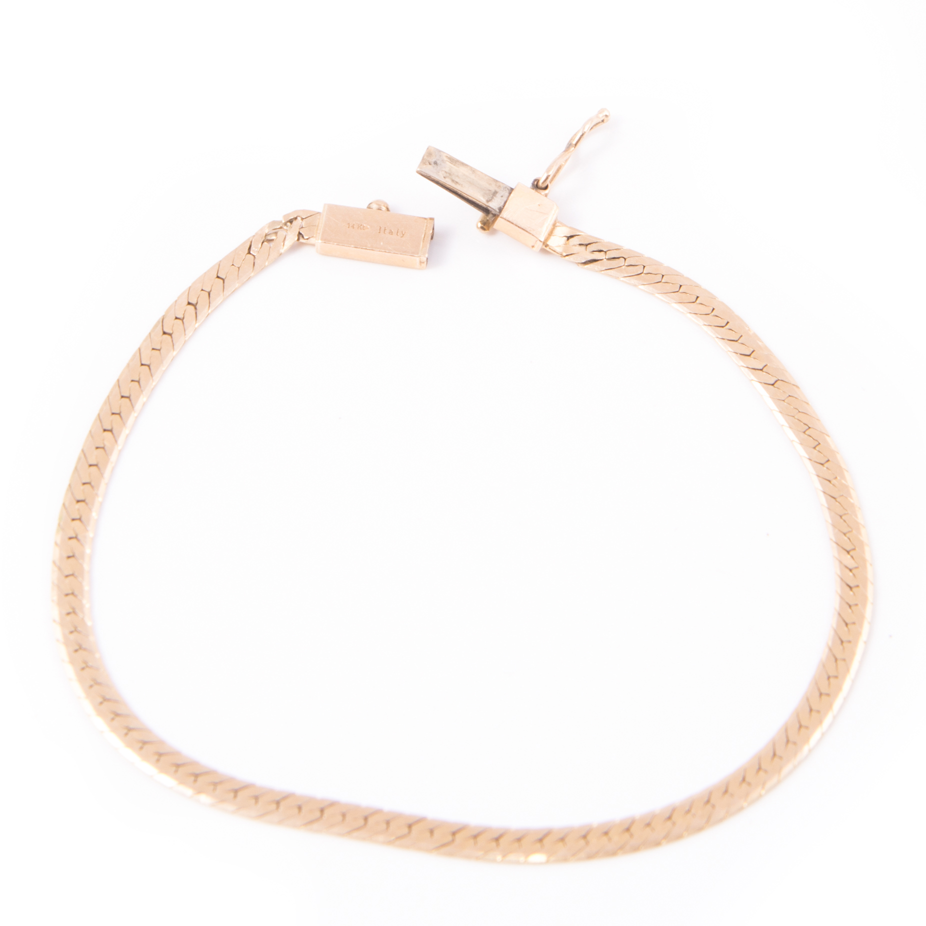14K Yellow Gold Herringbone Bracelet