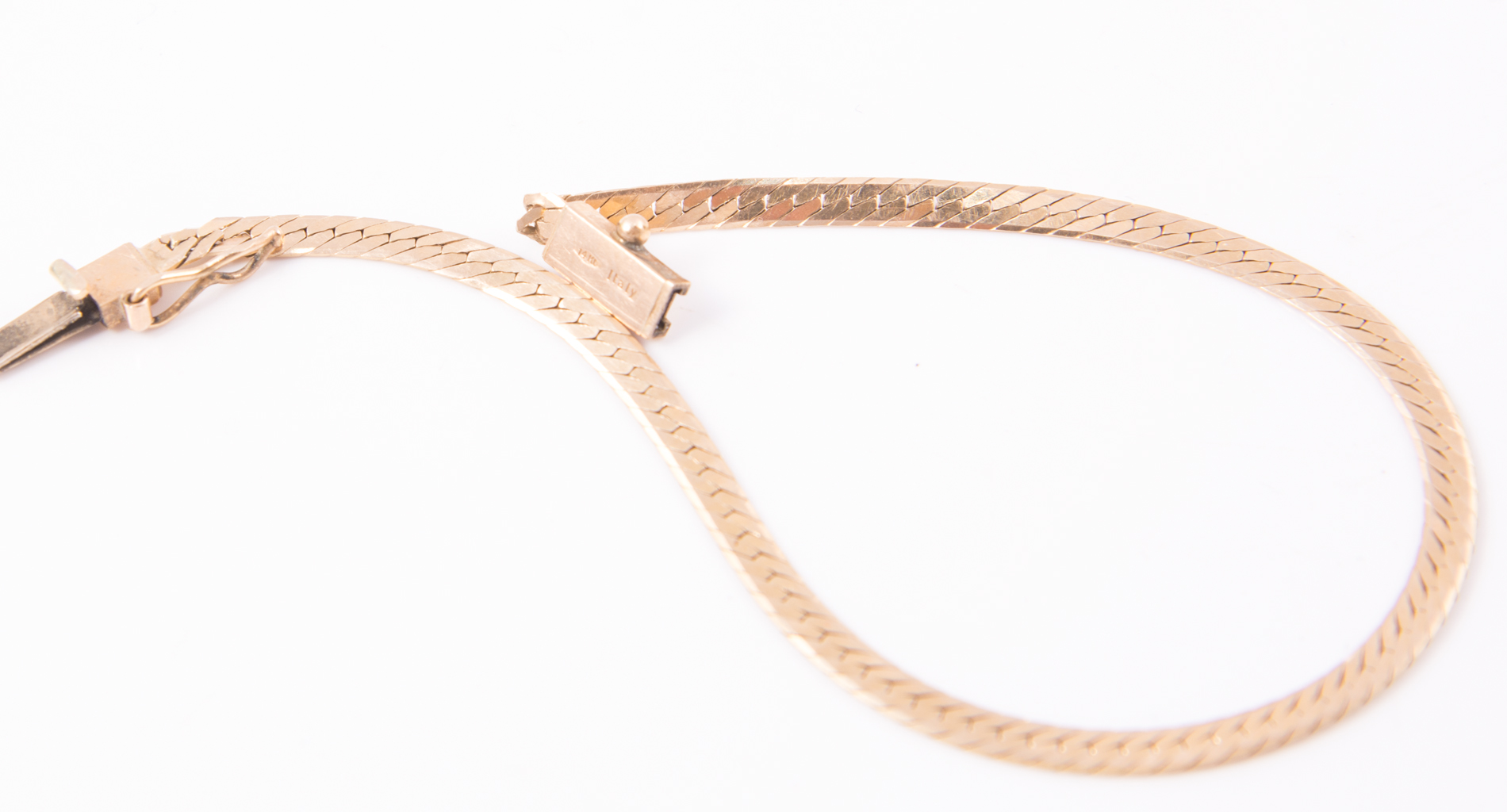14K Yellow Gold Herringbone Bracelet
