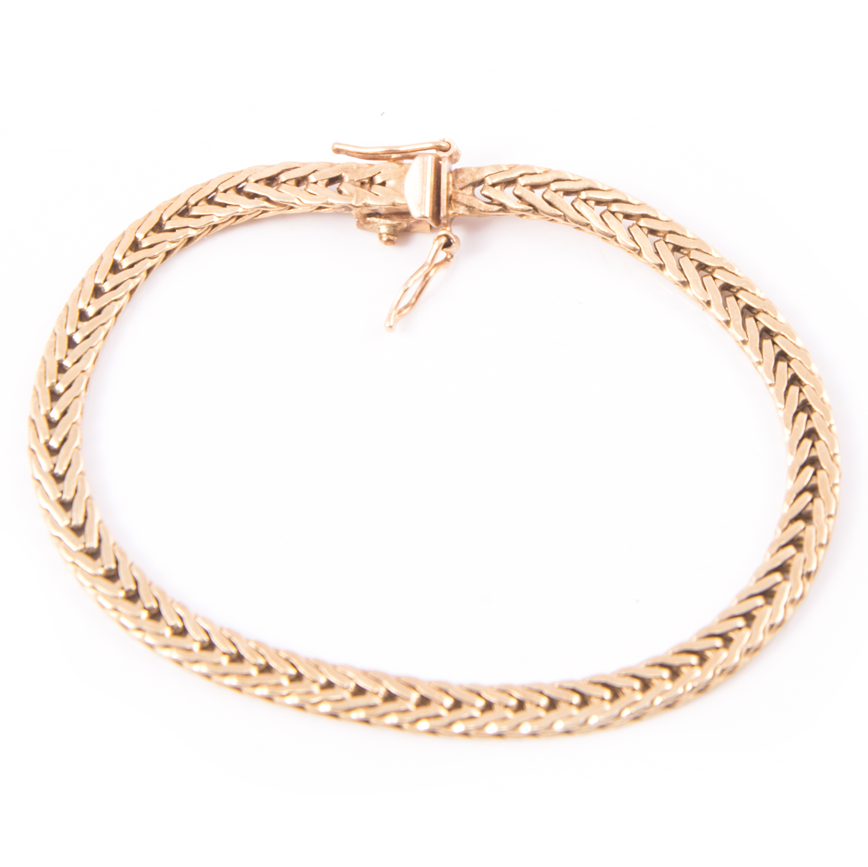 14K Yellow Gold Wheat Bracelet