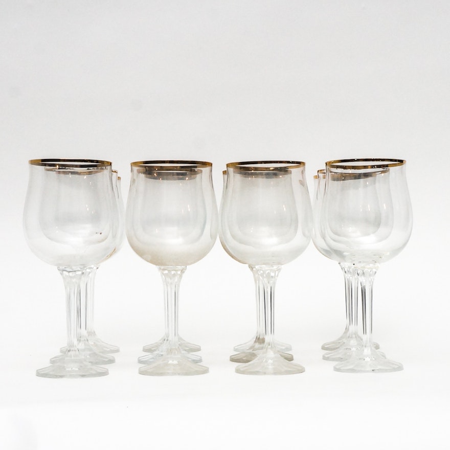 Gilt Rimmed Wine Glasses