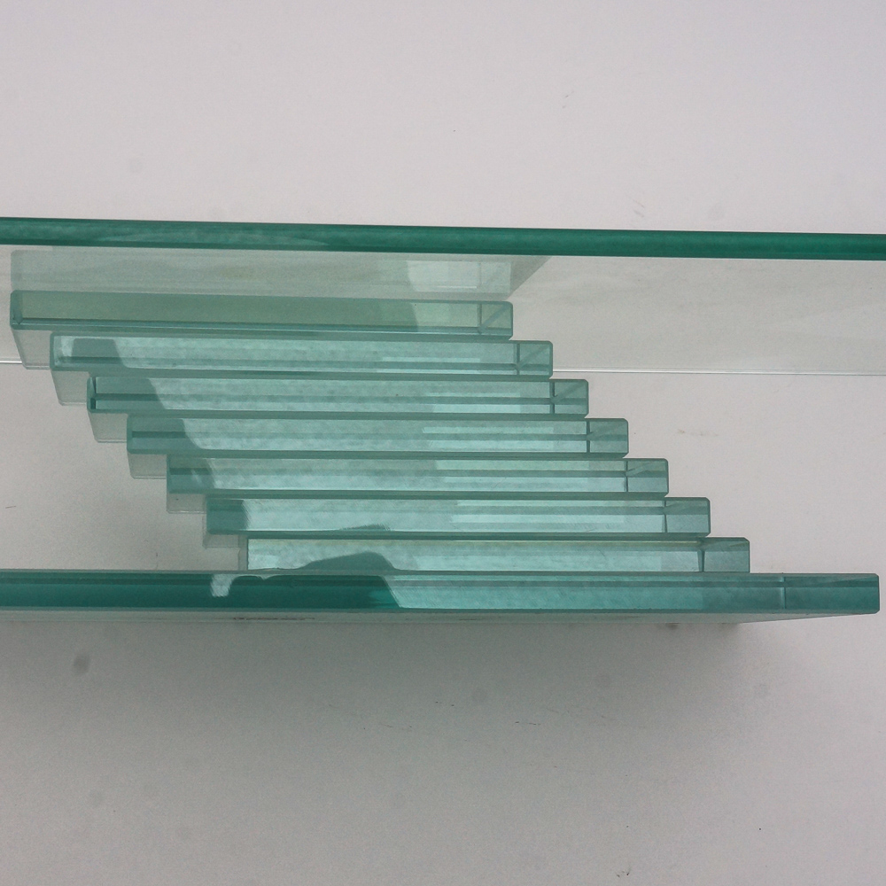 Glass Coffee Table with Spiral Stacked Base