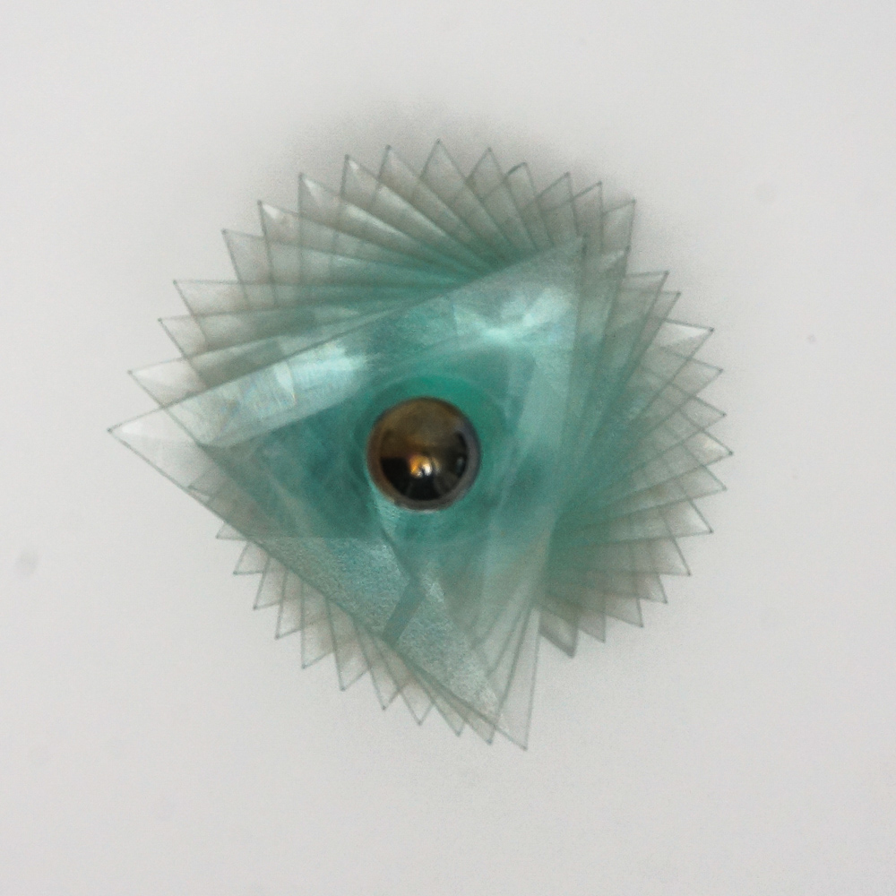 Glass Coffee Table with Spiral Stacked Base