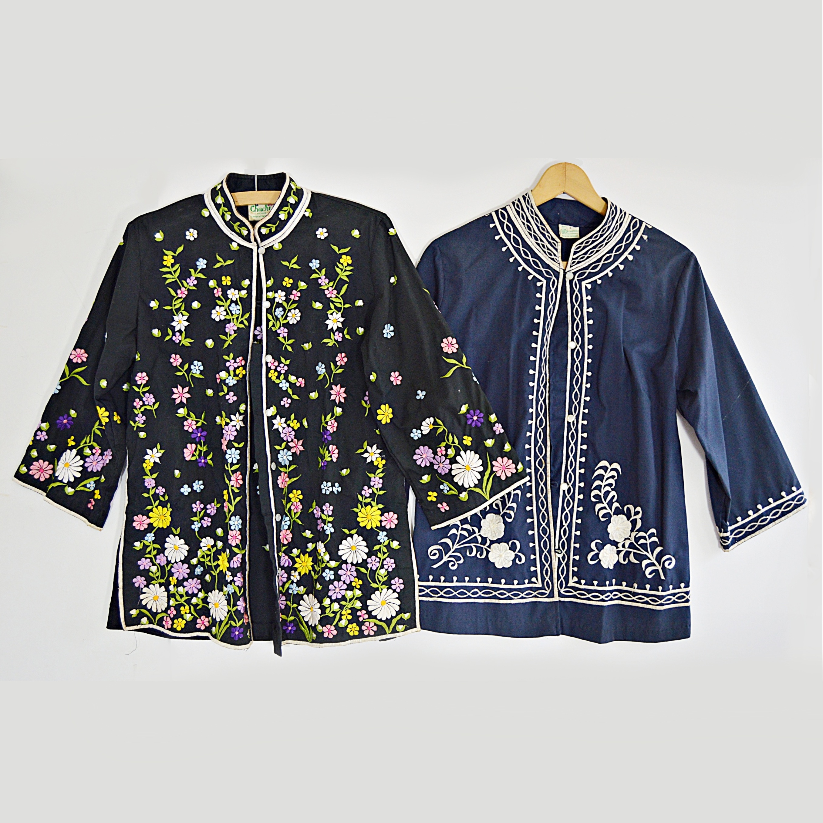 Vintage Chinese Embroidered Cotton Tunics