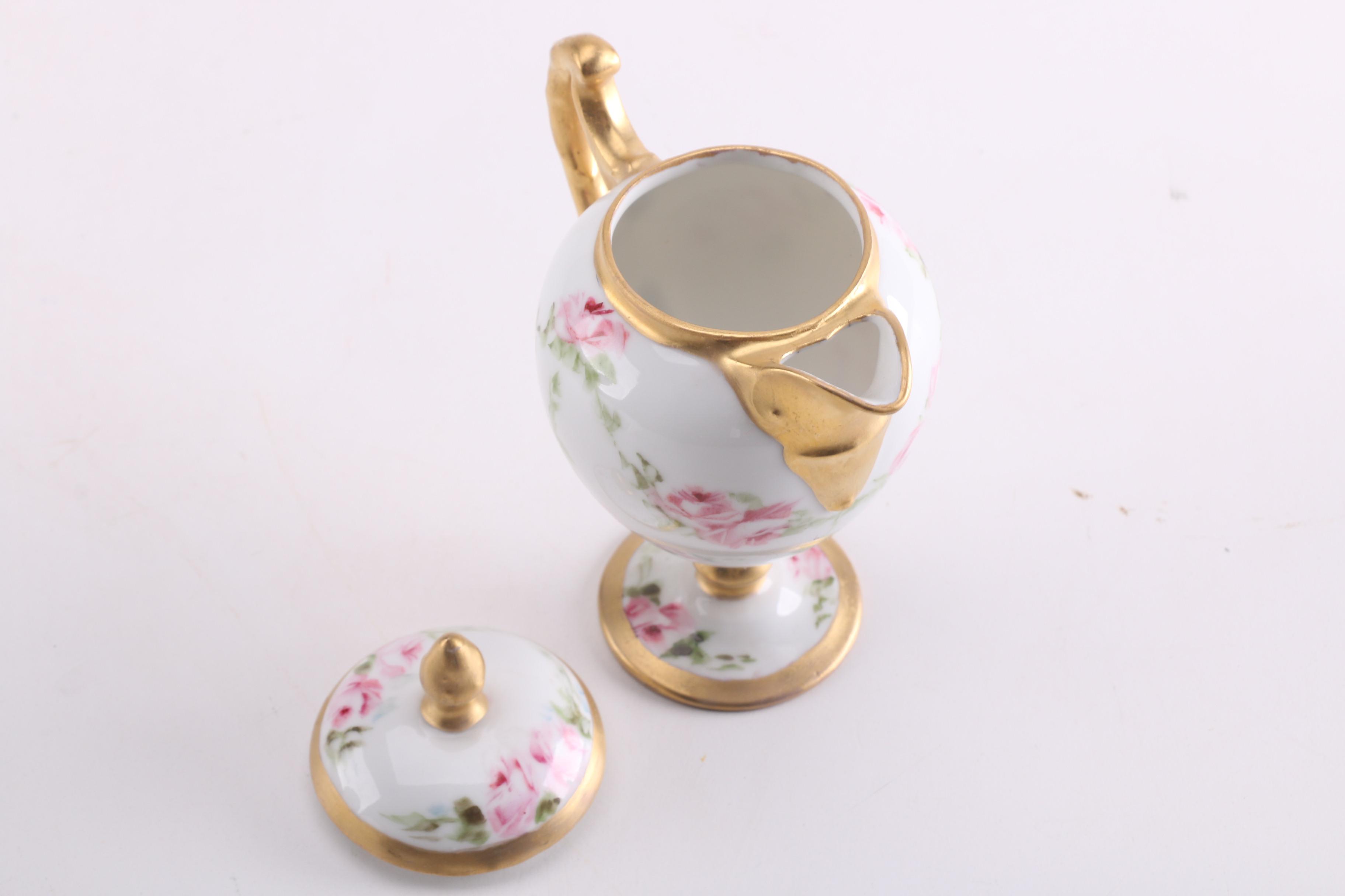 Vintage and Antique Porcelain Creamers, Cup and Painted Egg