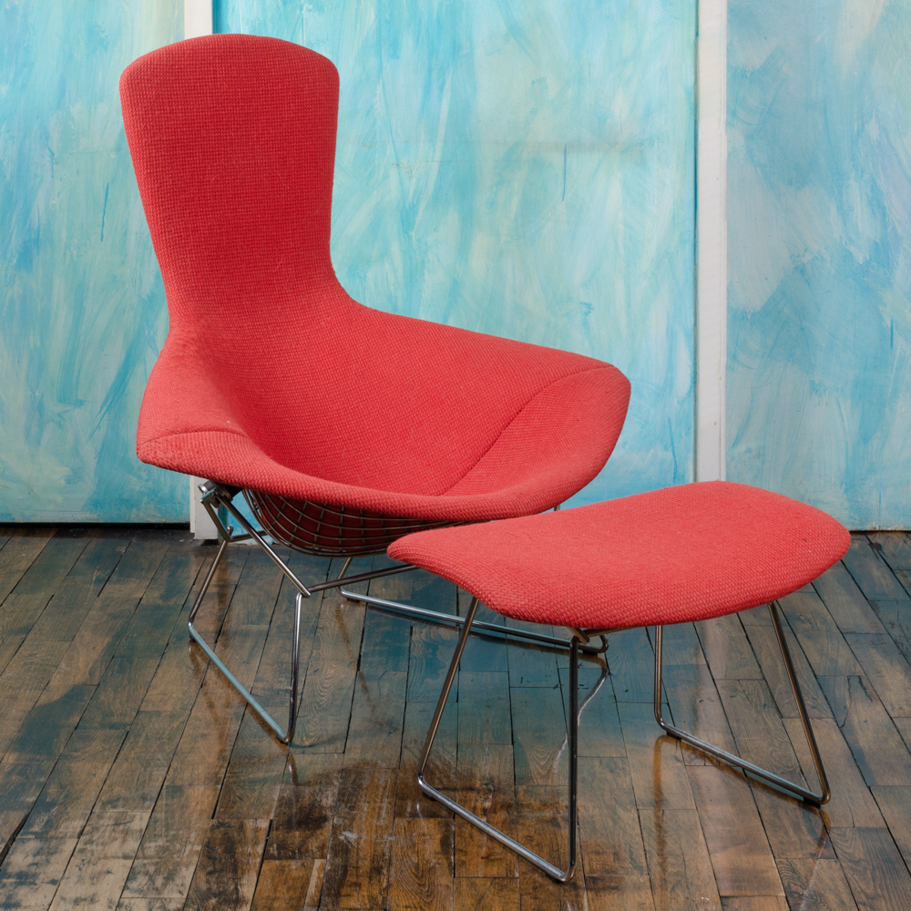 Harry Bertoia for Knoll "Bird" Lounge Chair and Ottoman