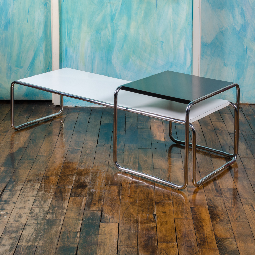 Mid Century Modern "Laccio" Nesting Coffee and Side Table by Breuer for Knoll
