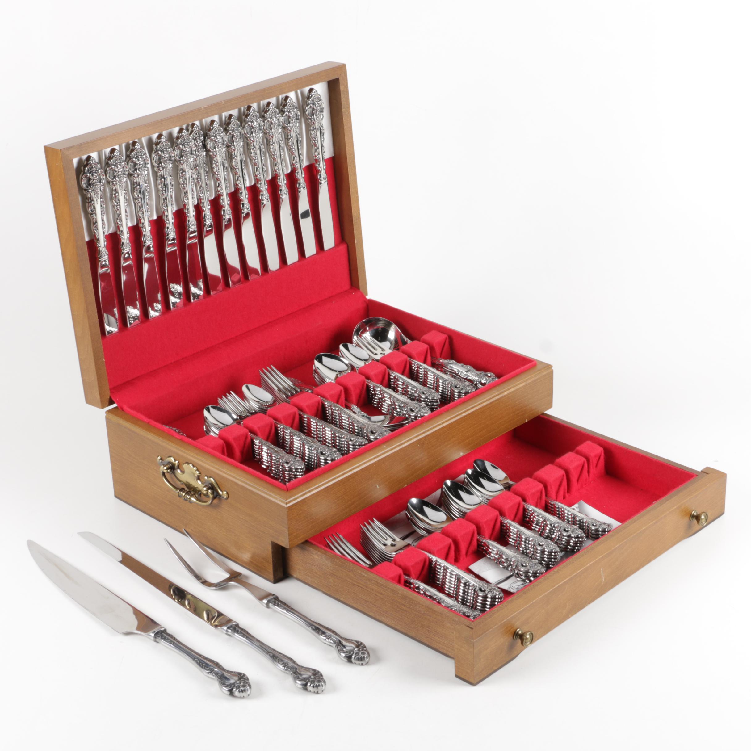 Oneida Stainless Steel Baroque Style Flatware Set