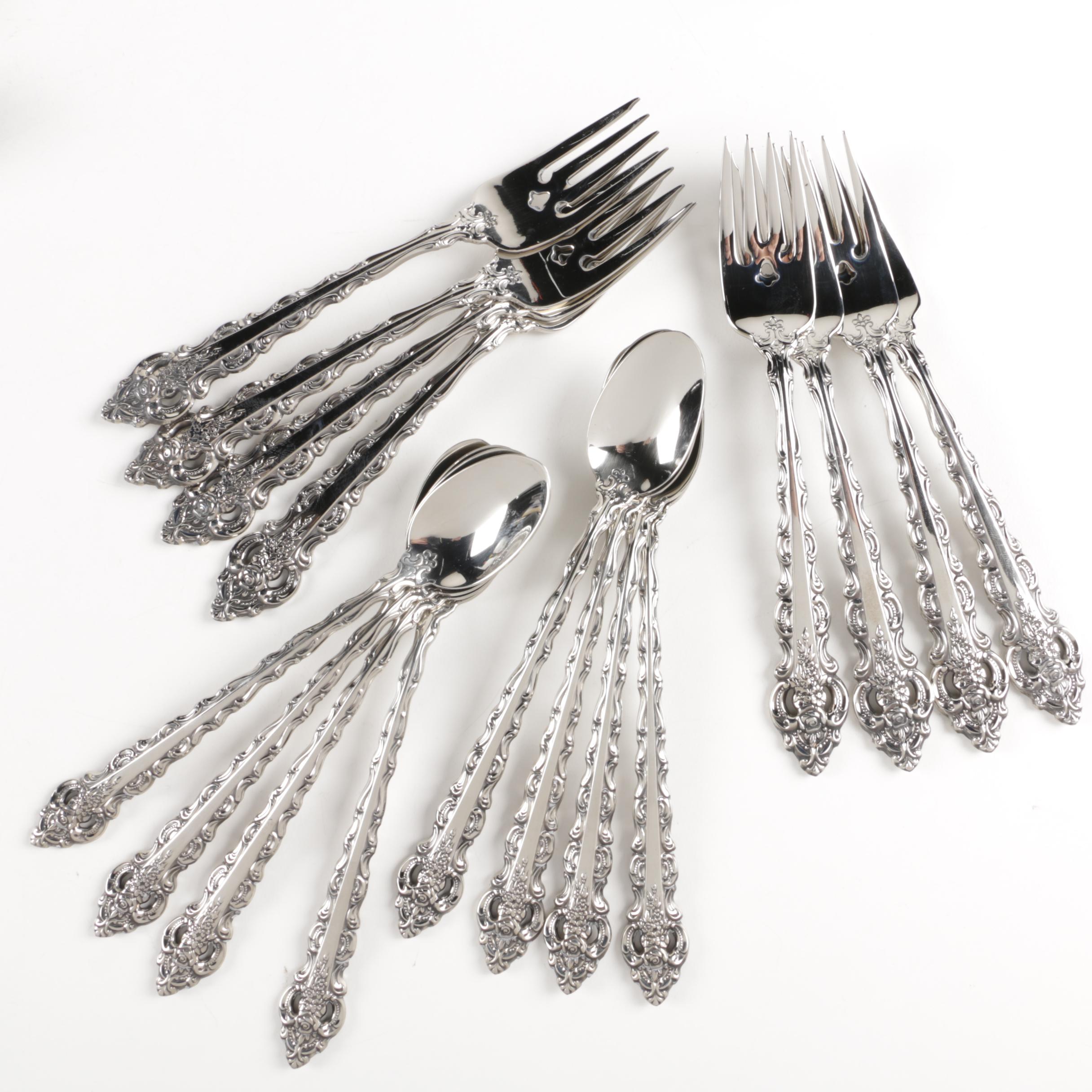 Oneida Stainless Steel Baroque Style Flatware Set