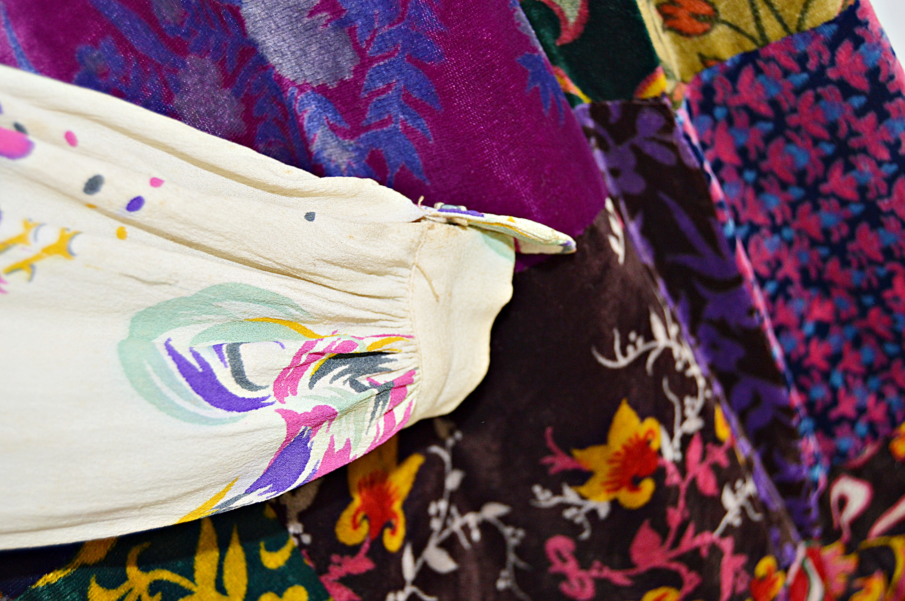 Vintage Dorian Rooster Blouse and Mod Velvet Maxi Skirt