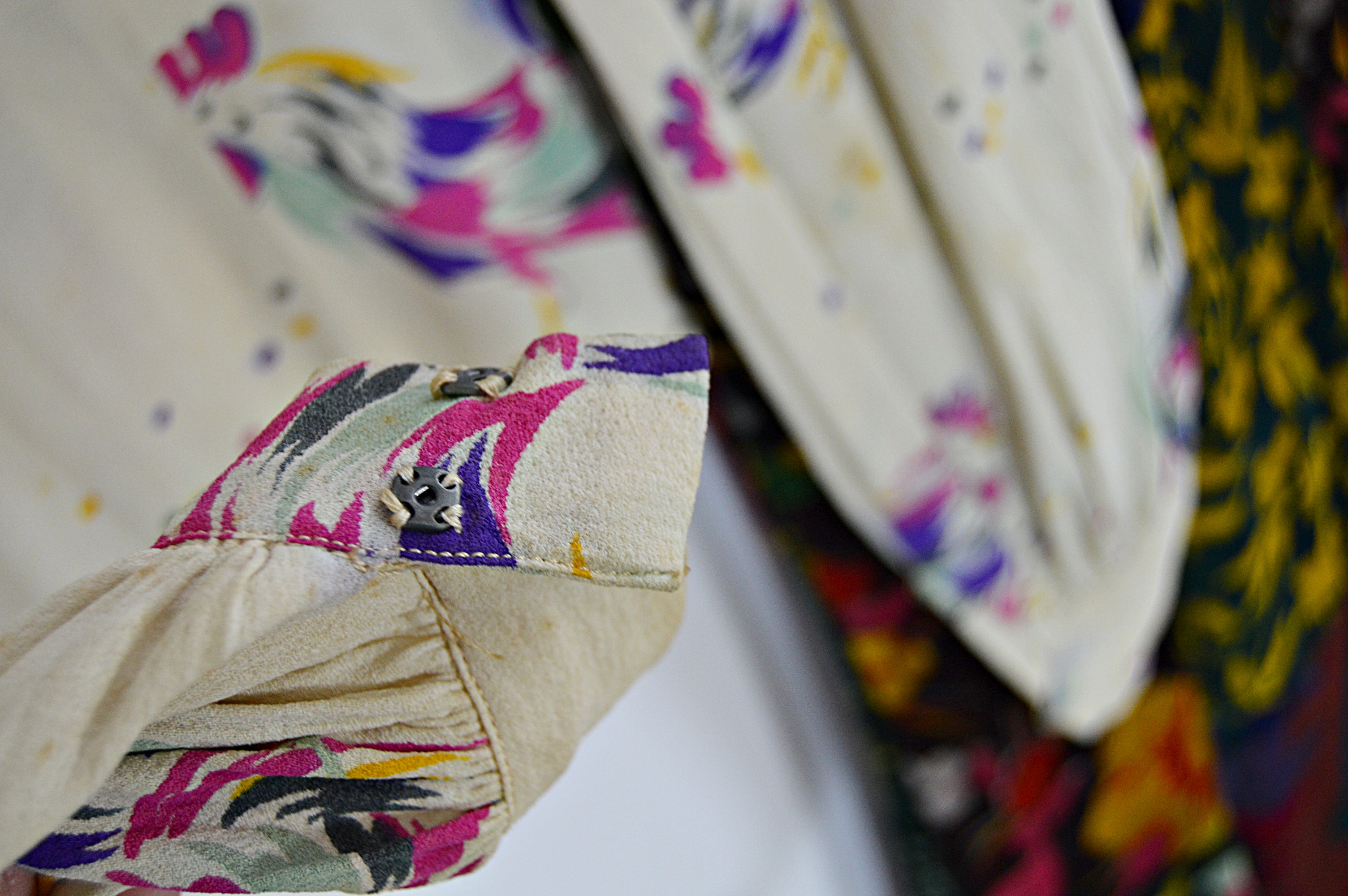 Vintage Dorian Rooster Blouse and Mod Velvet Maxi Skirt