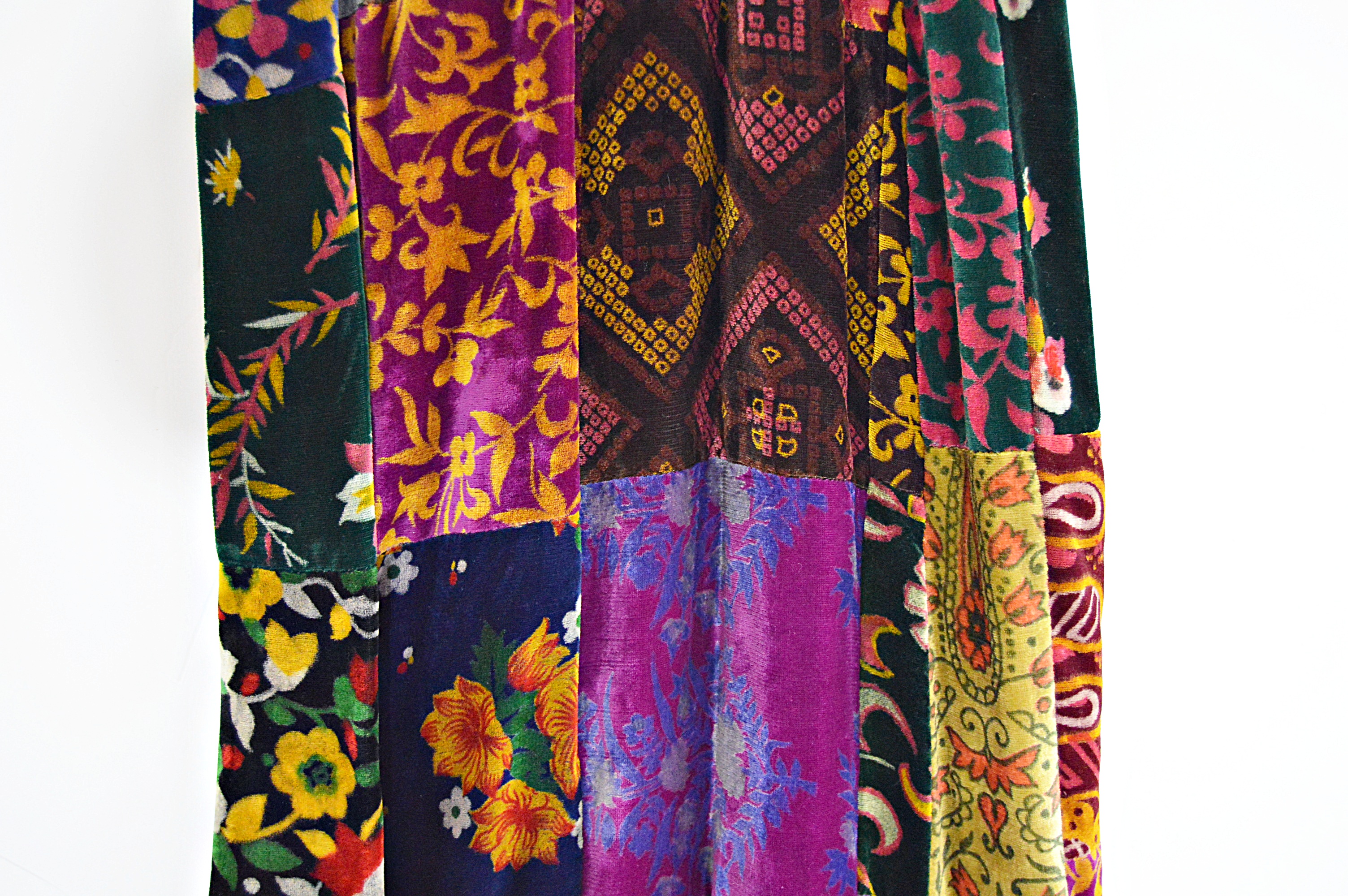 Vintage Dorian Rooster Blouse and Mod Velvet Maxi Skirt