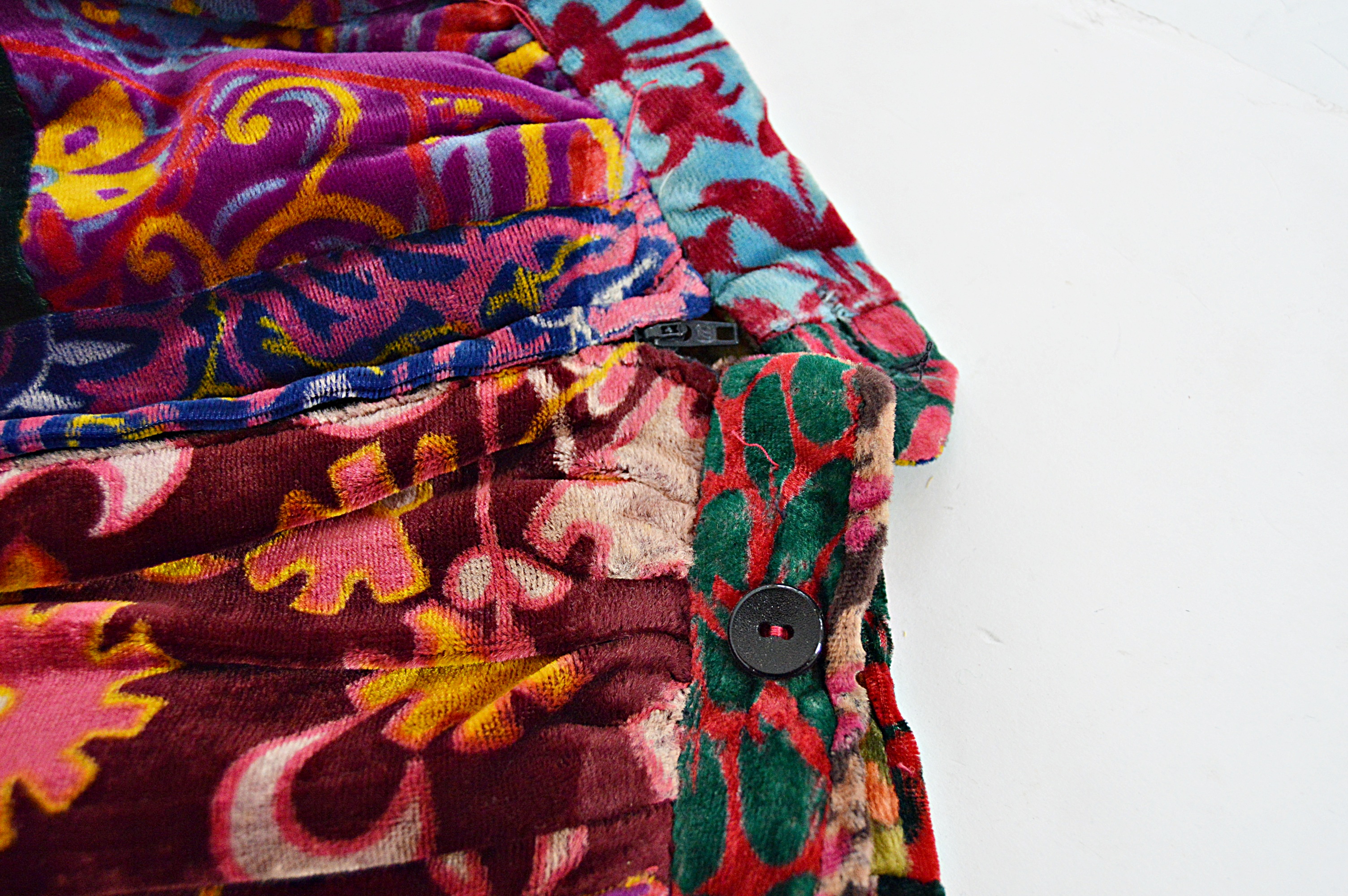 Vintage Dorian Rooster Blouse and Mod Velvet Maxi Skirt