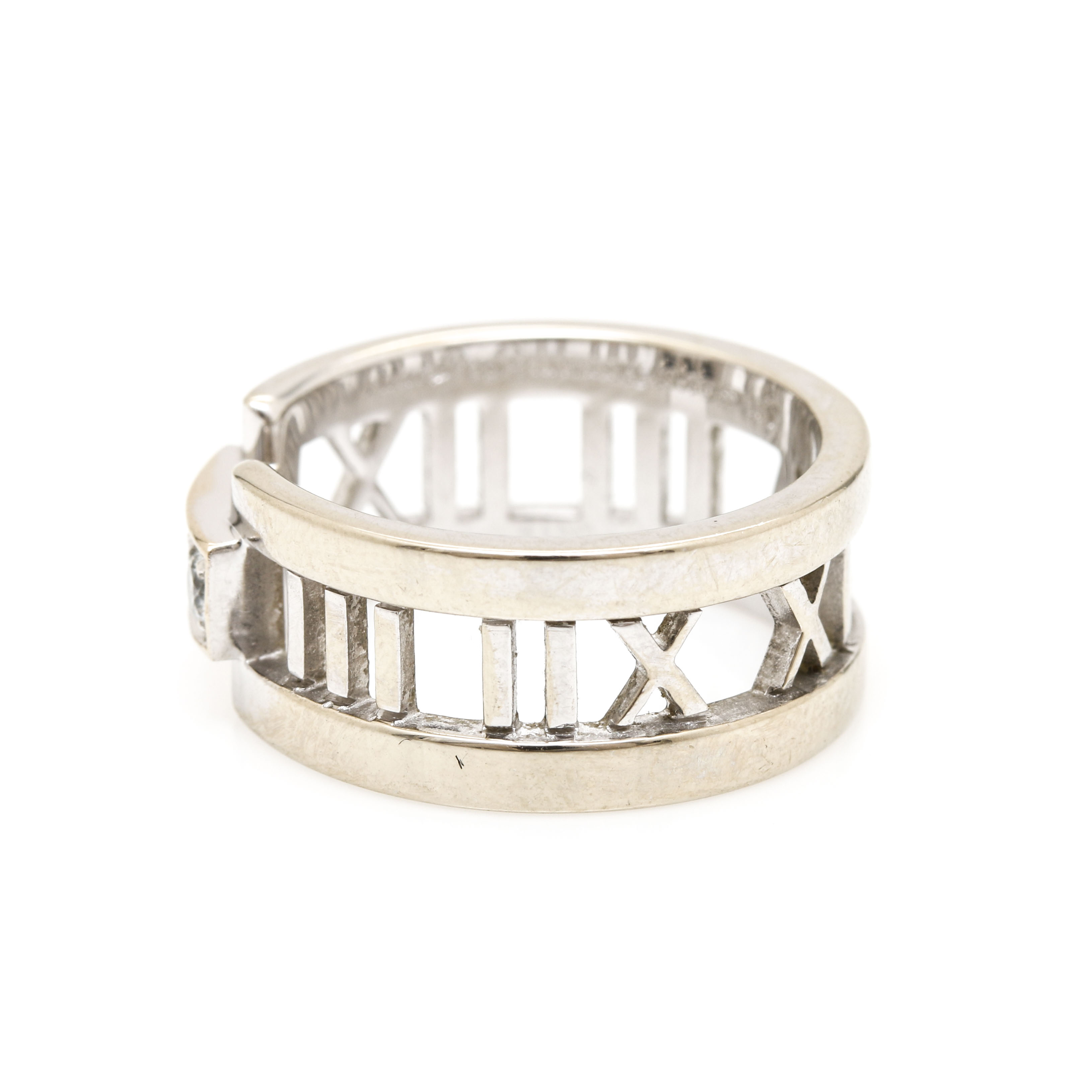 Tiffany & Co. "Atlas" 18K White Gold Diamond Ring