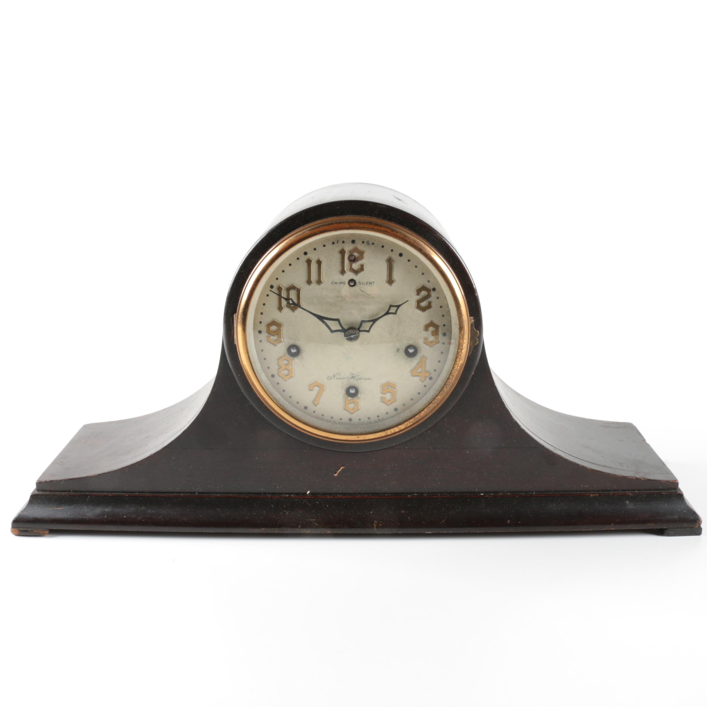 Vintage New Haven Clock Company Tambour Mantel Clock