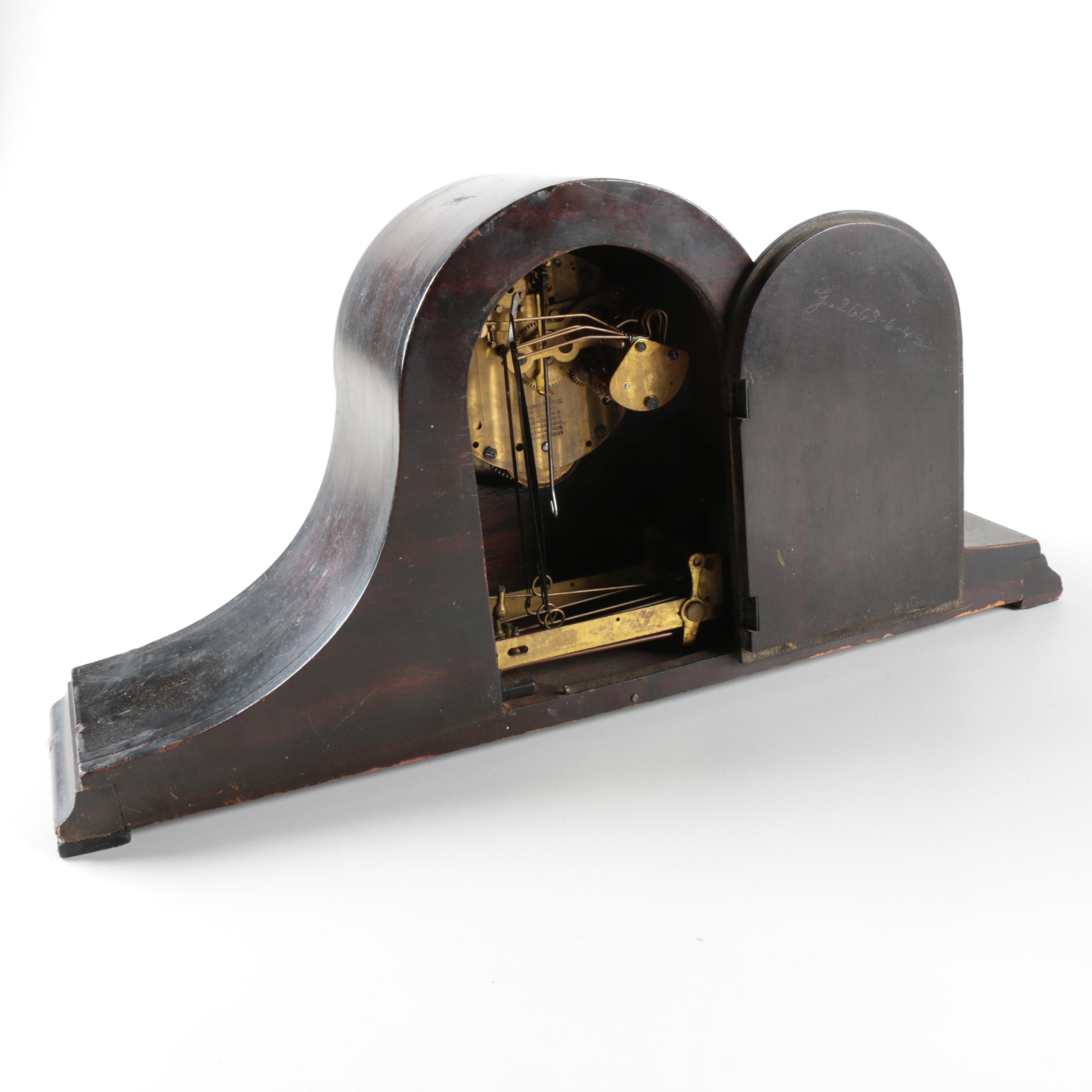 Vintage New Haven Clock Company Tambour Mantel Clock