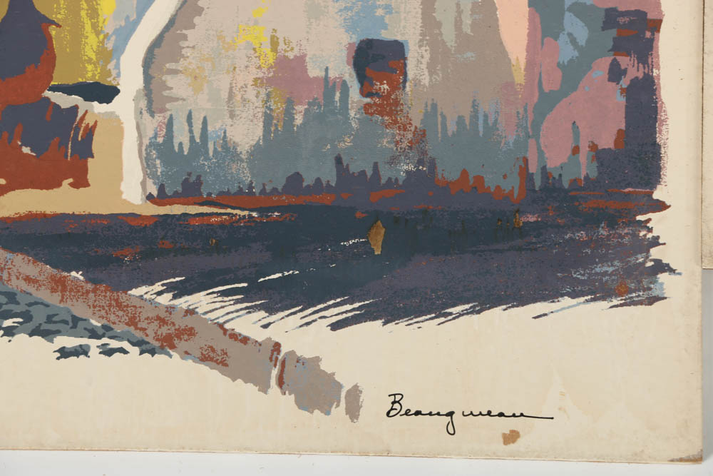 Francis Beaugureau Serigraphs of Street Scenes