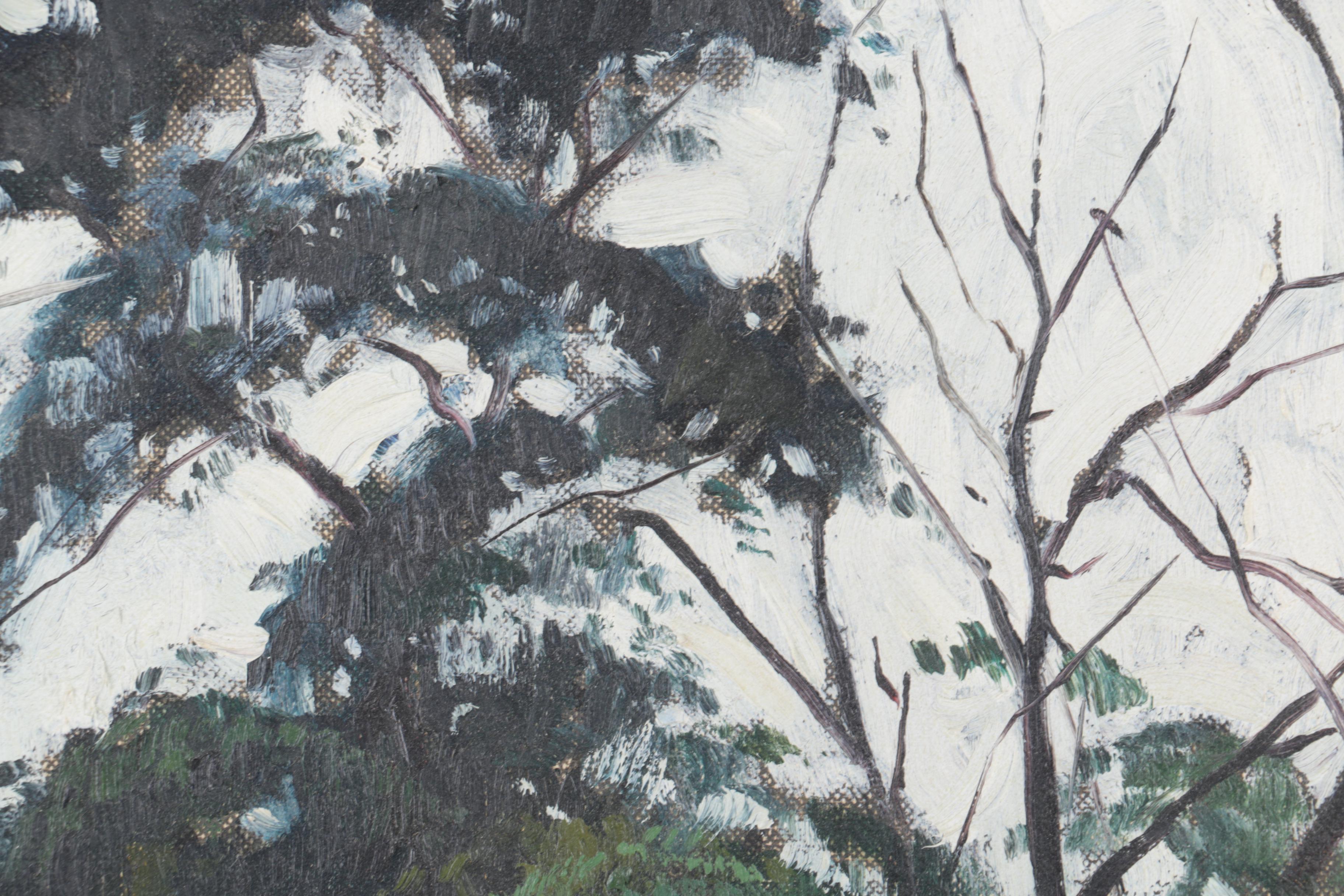 Robert Alan Gough Oil Painting on Canvas Board of Wooded Scene