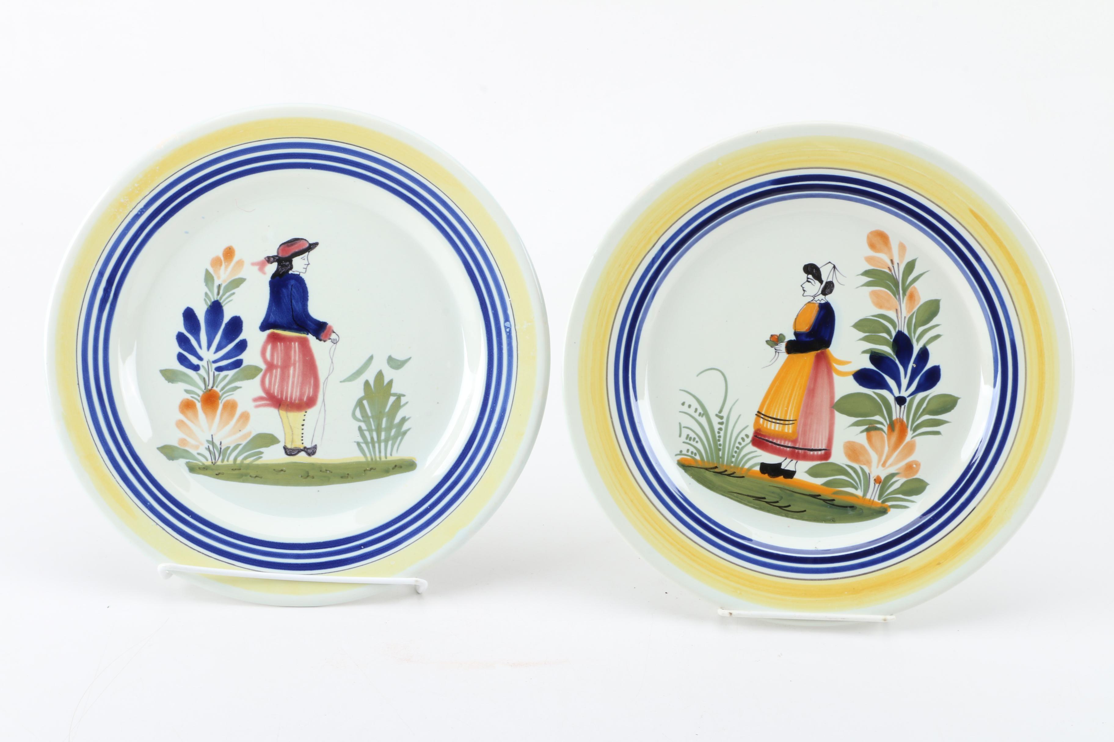 Henriot Quimper and Salins Faïence Plates