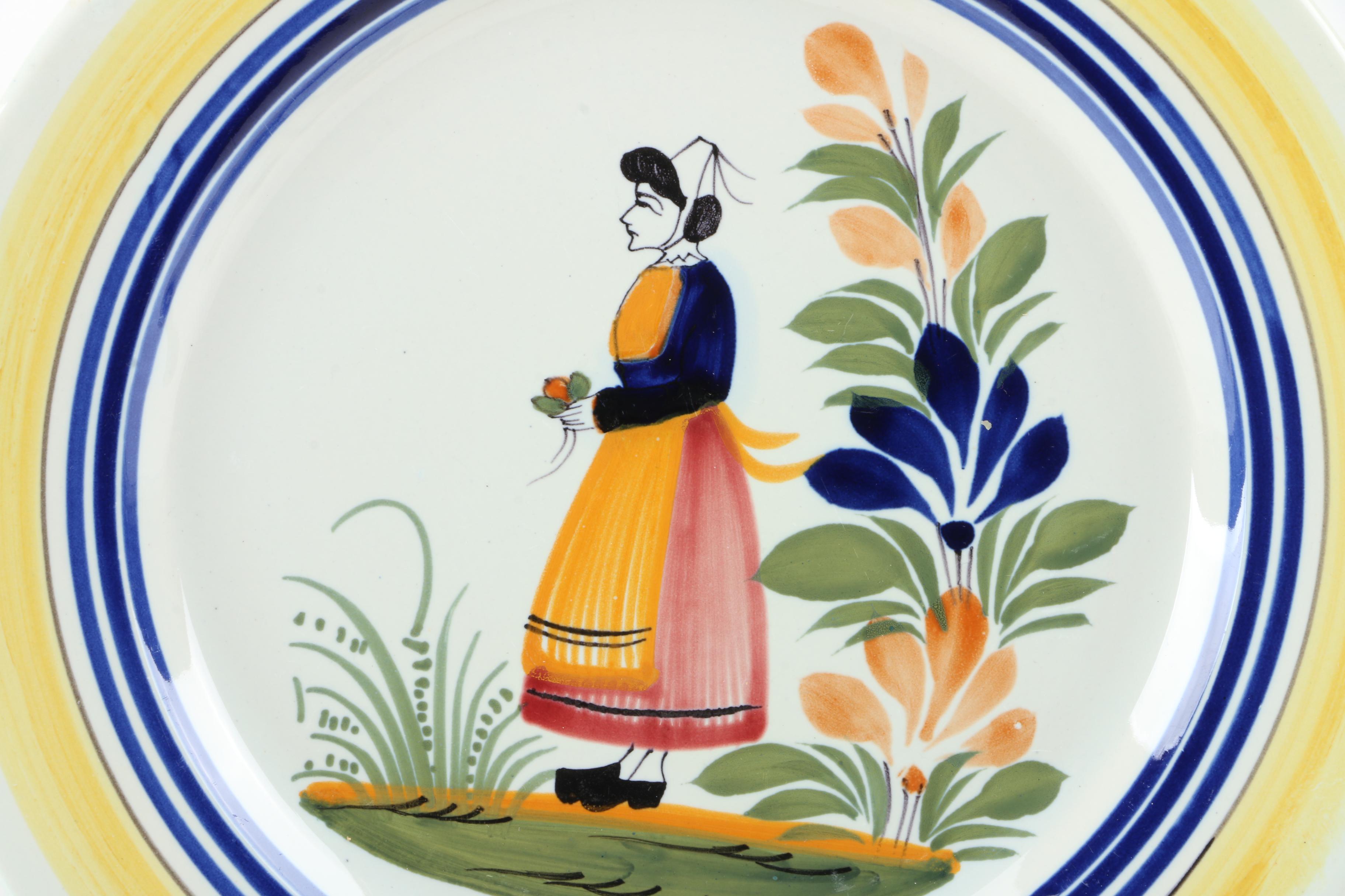 Henriot Quimper and Salins Faïence Plates