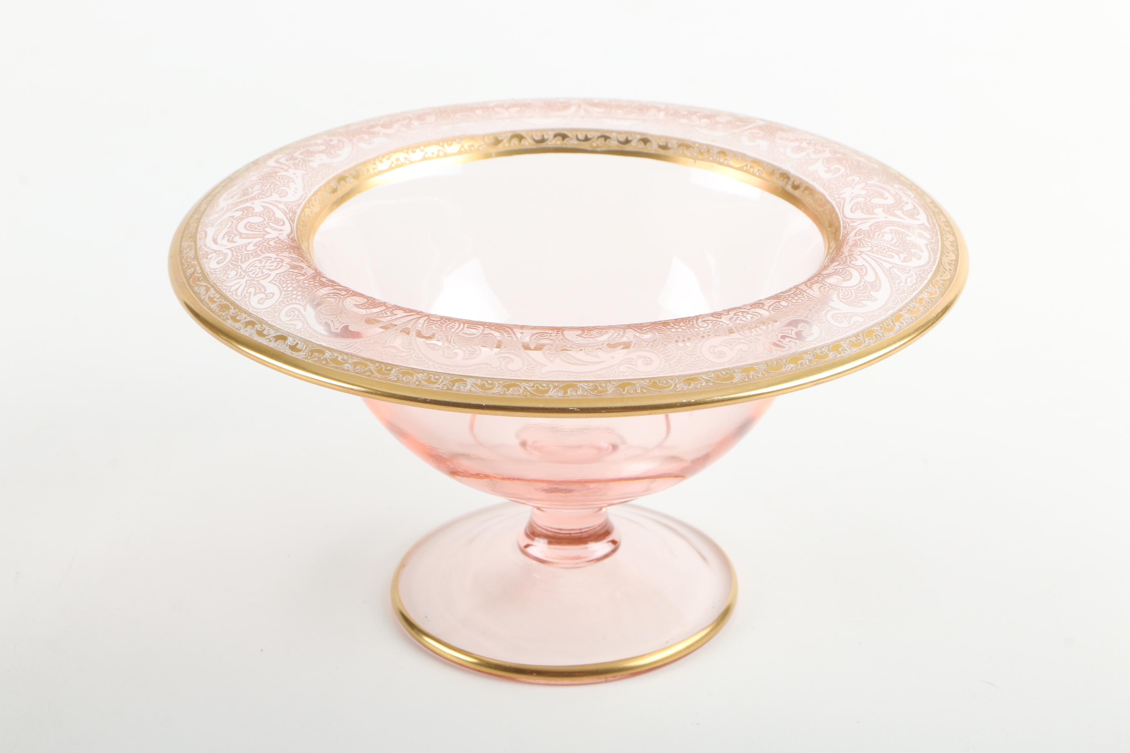 Vintage Pink Depression Glass Mayo Bowl, Ladle, and Underplate