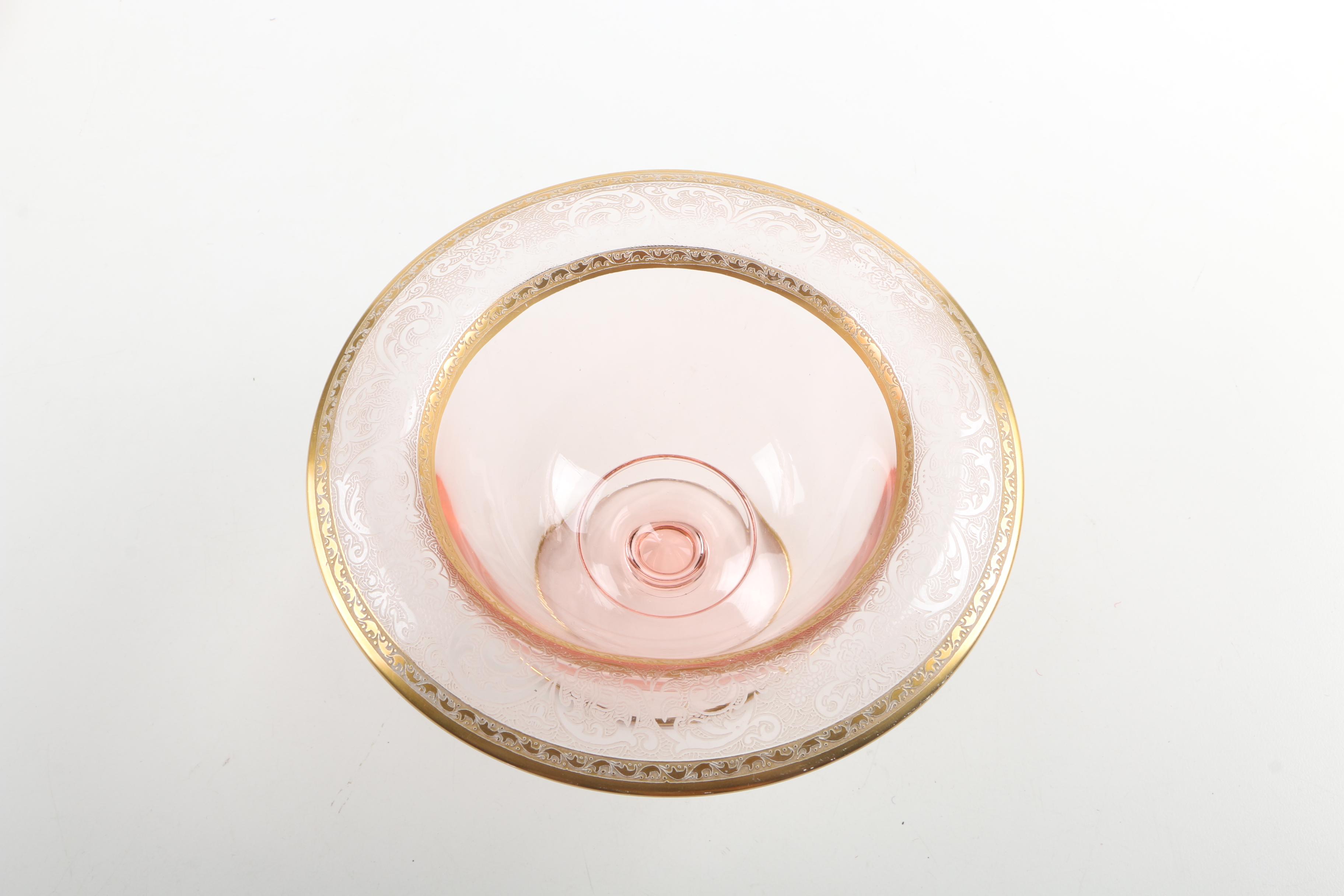 Vintage Pink Depression Glass Mayo Bowl, Ladle, and Underplate