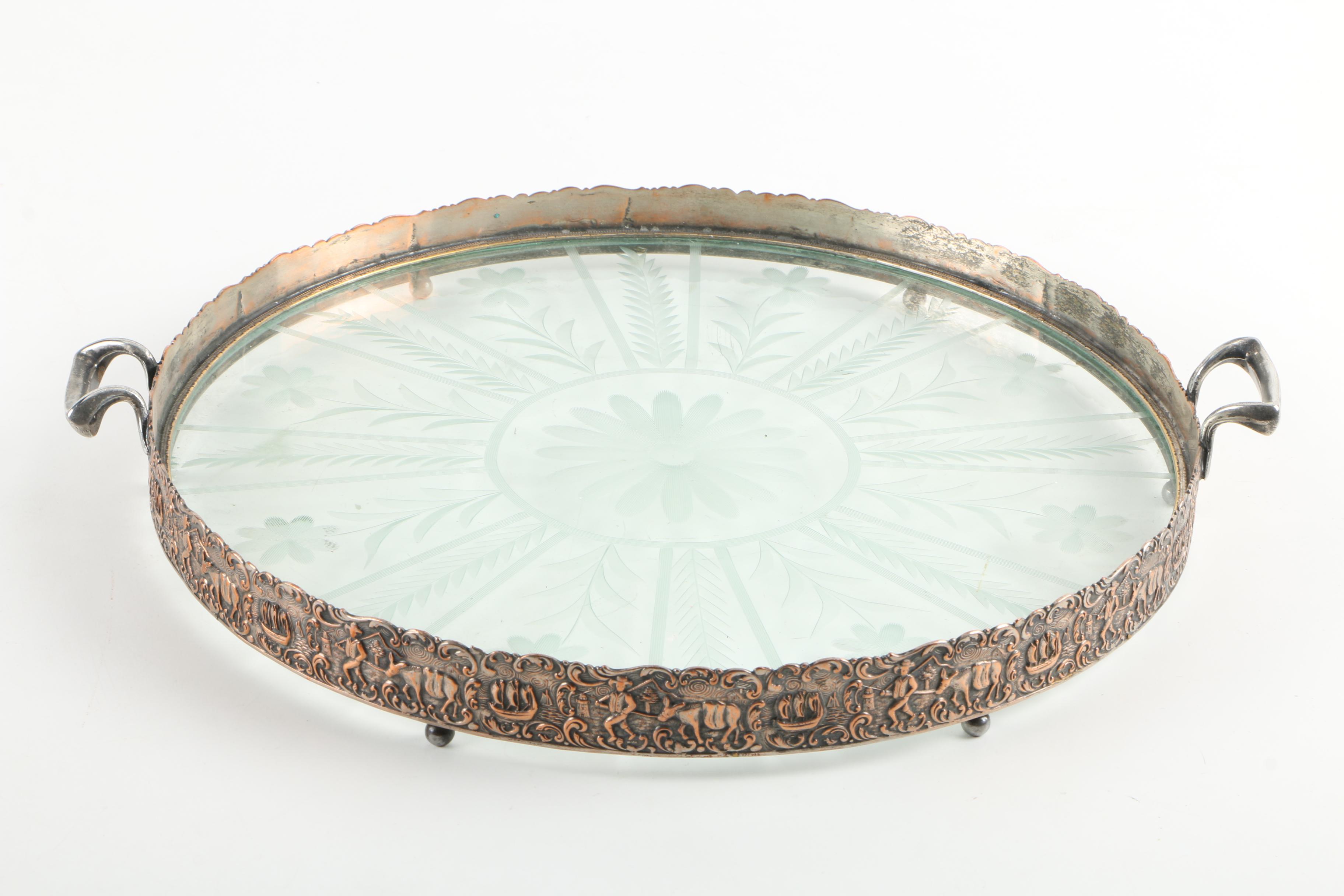 Glass Tray and Assorted Glass Décor