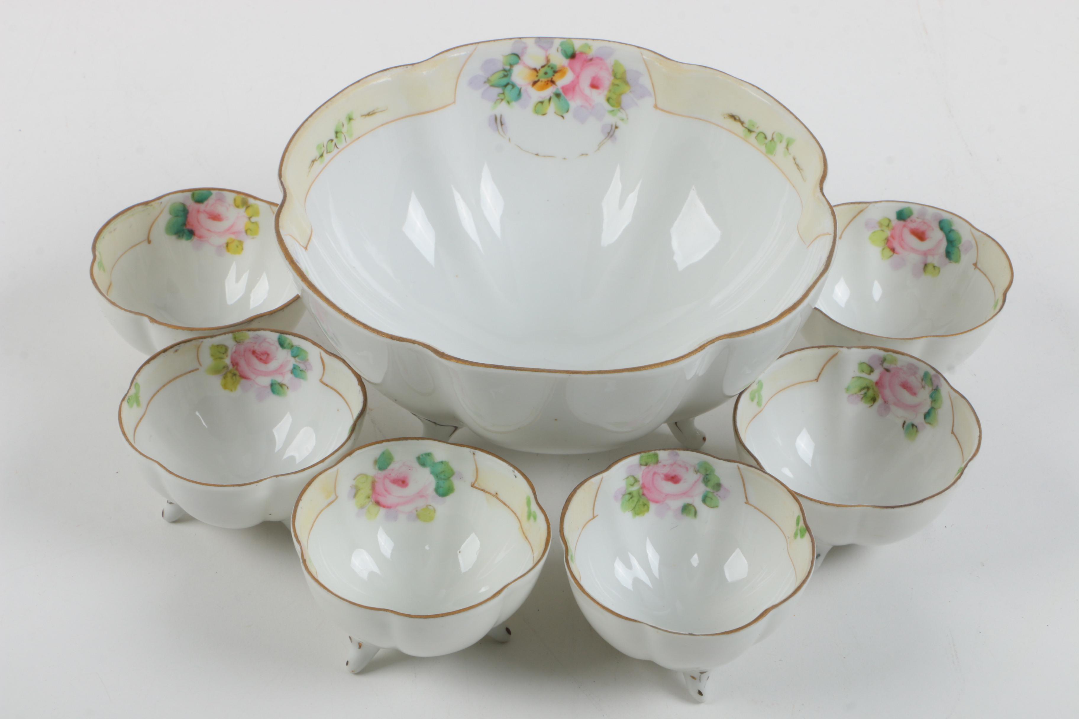 Nippon Nut Bowl Set and J & C Bavaria China Plates