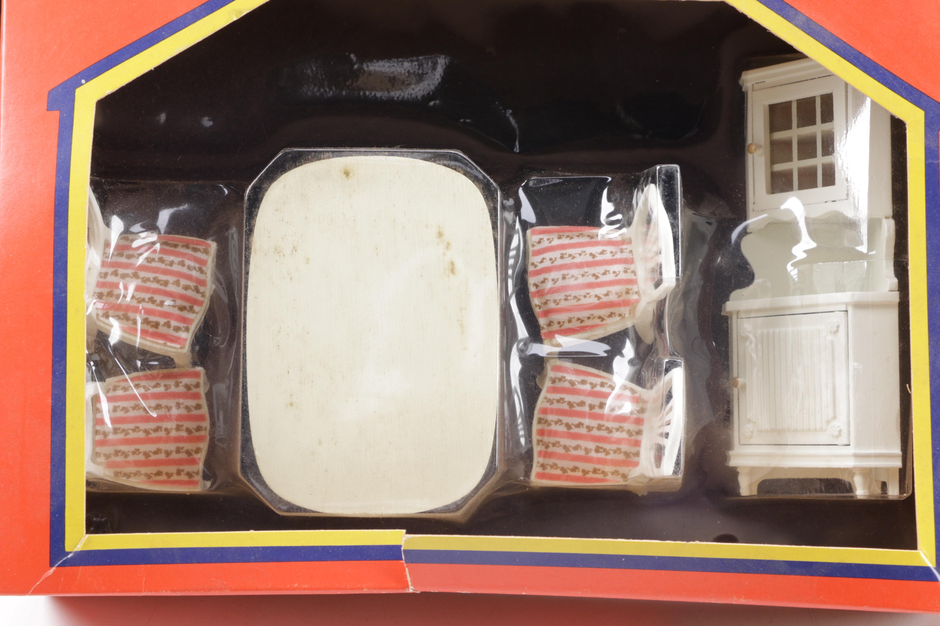 Wooden Dollhouse with Dolls and Accessories Including Lundby