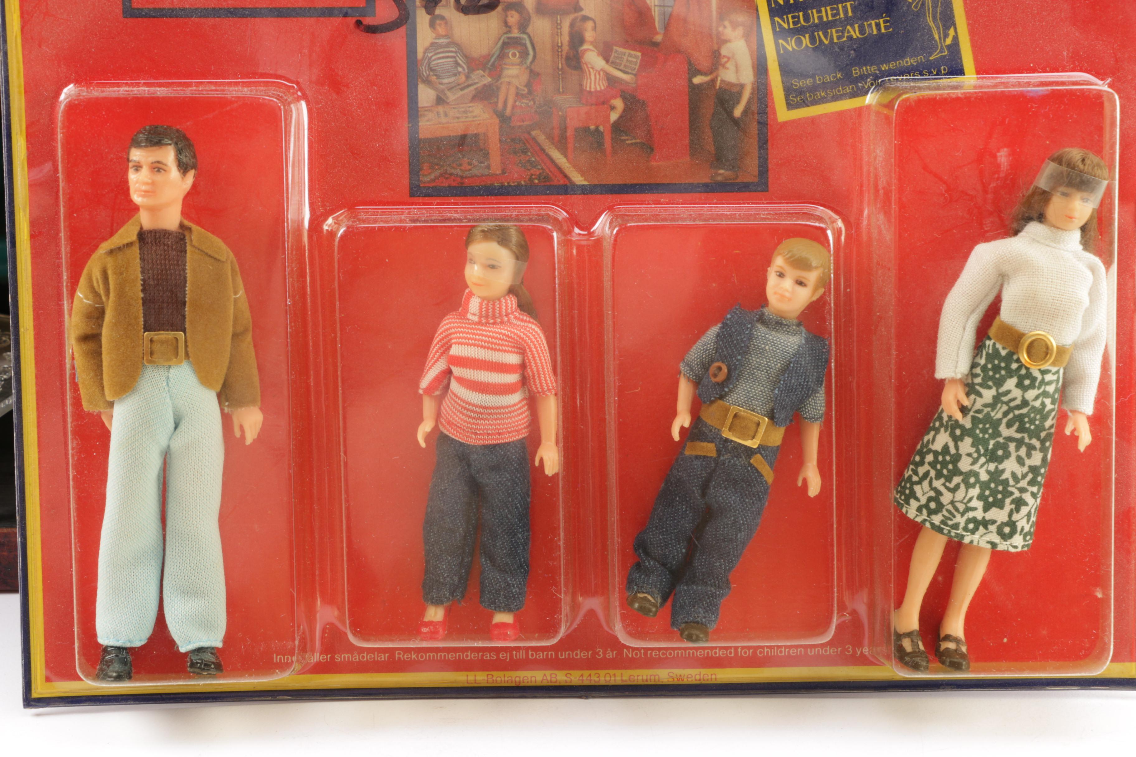 Wooden Dollhouse with Dolls and Accessories Including Lundby