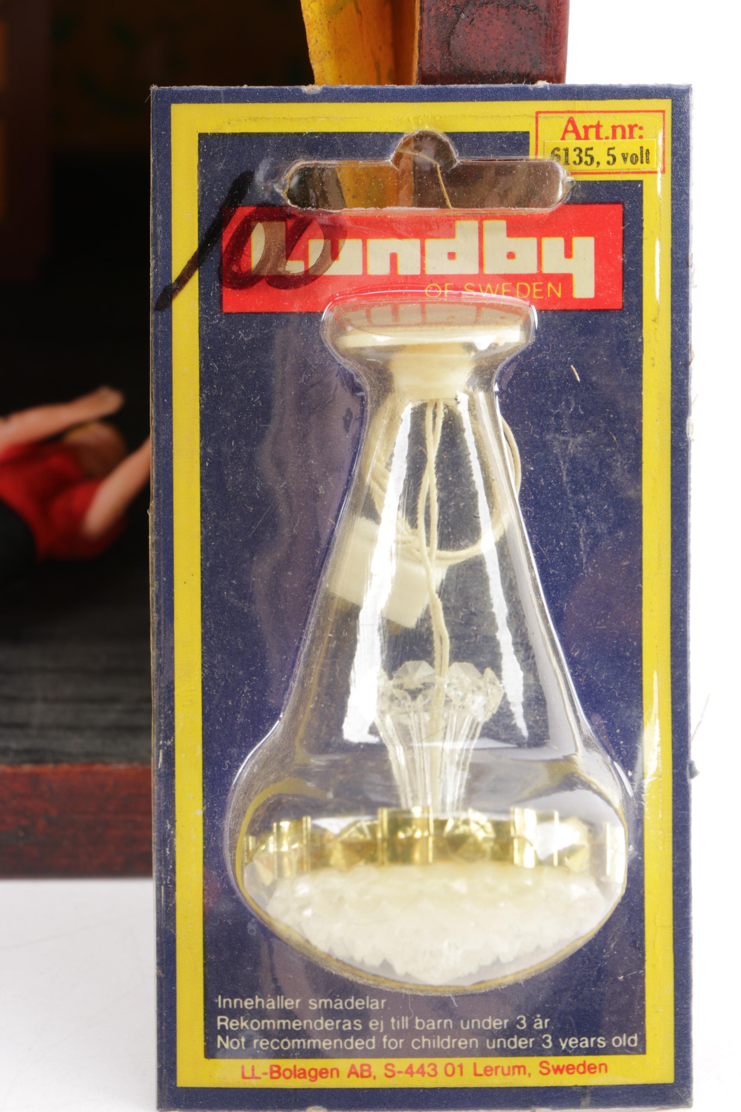 Wooden Dollhouse with Dolls and Accessories Including Lundby