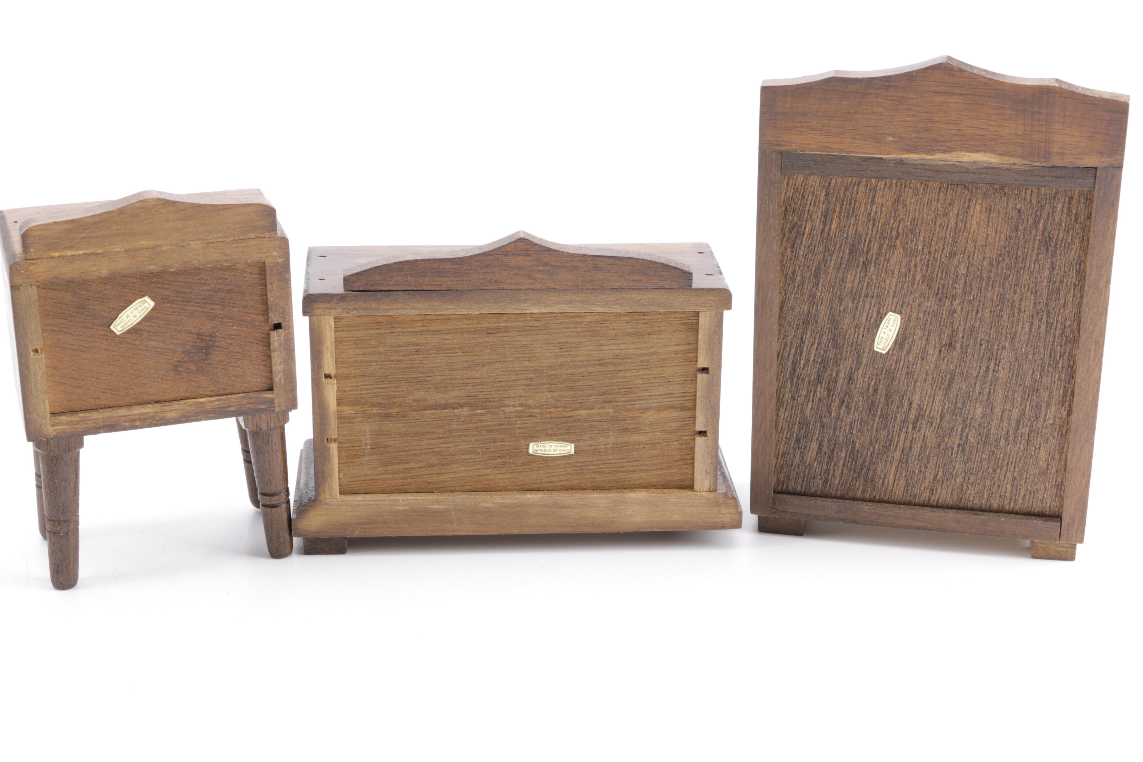 Wooden Dollhouse with Dolls and Accessories Including Lundby