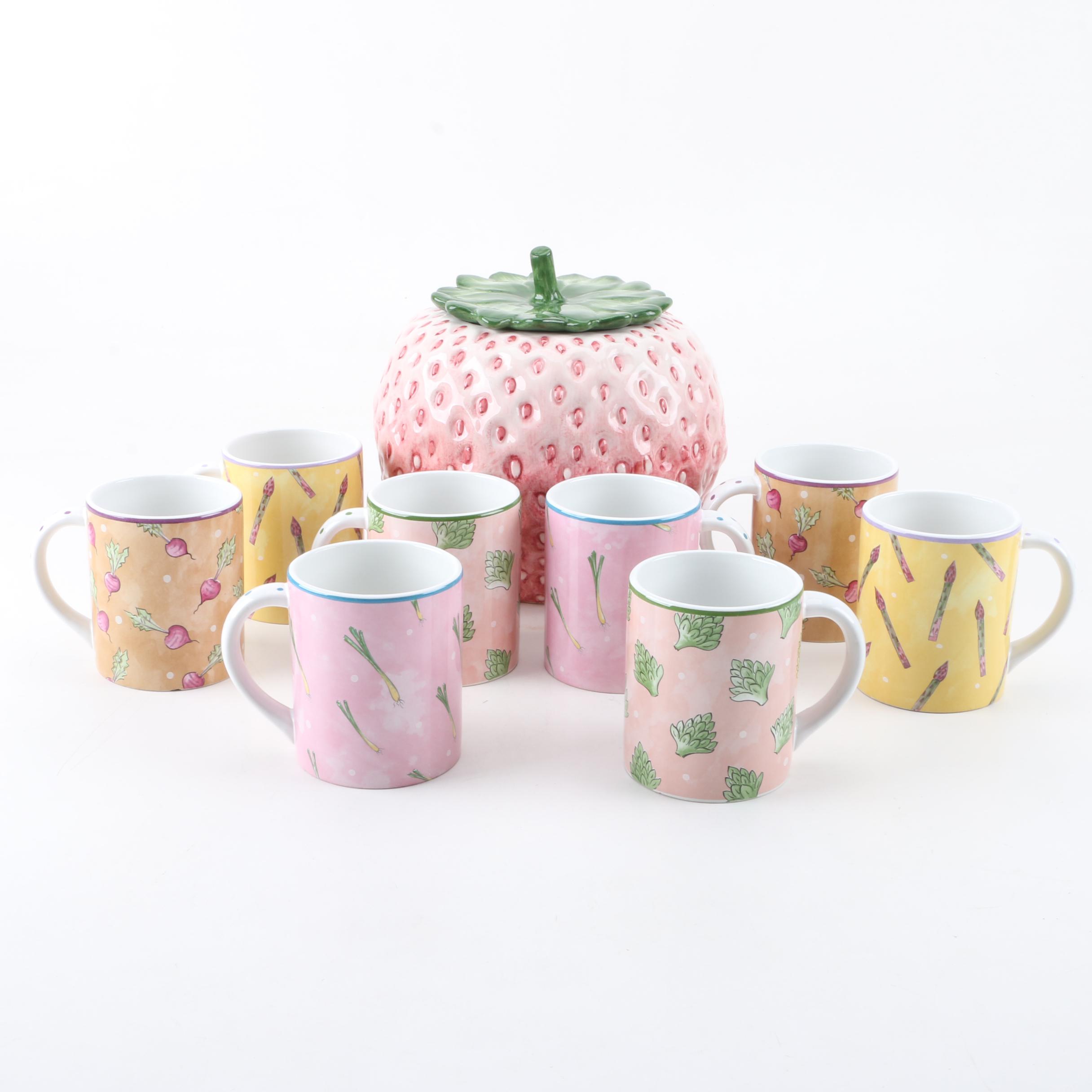 Essex Bois d'Arc "Tutti Fruitti" Mugs by Heather Outlaw Kurpis and Cookie Jar