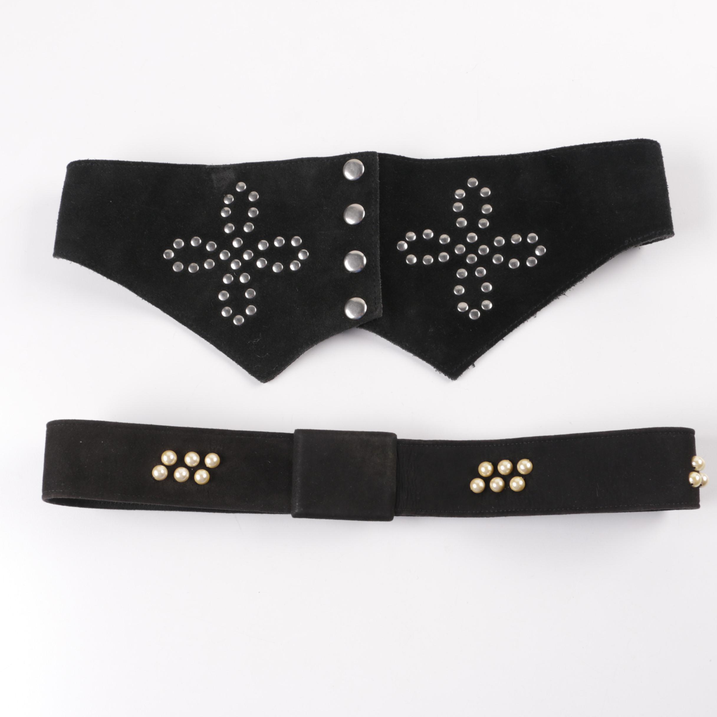 Women's Black Suede Belts