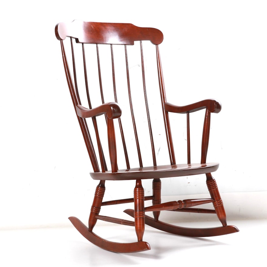 Cherry Windsor Style Rocking Chair by Nichols & Stone Co.