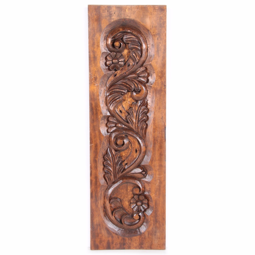 Carved Wooden Floral Wall Decor